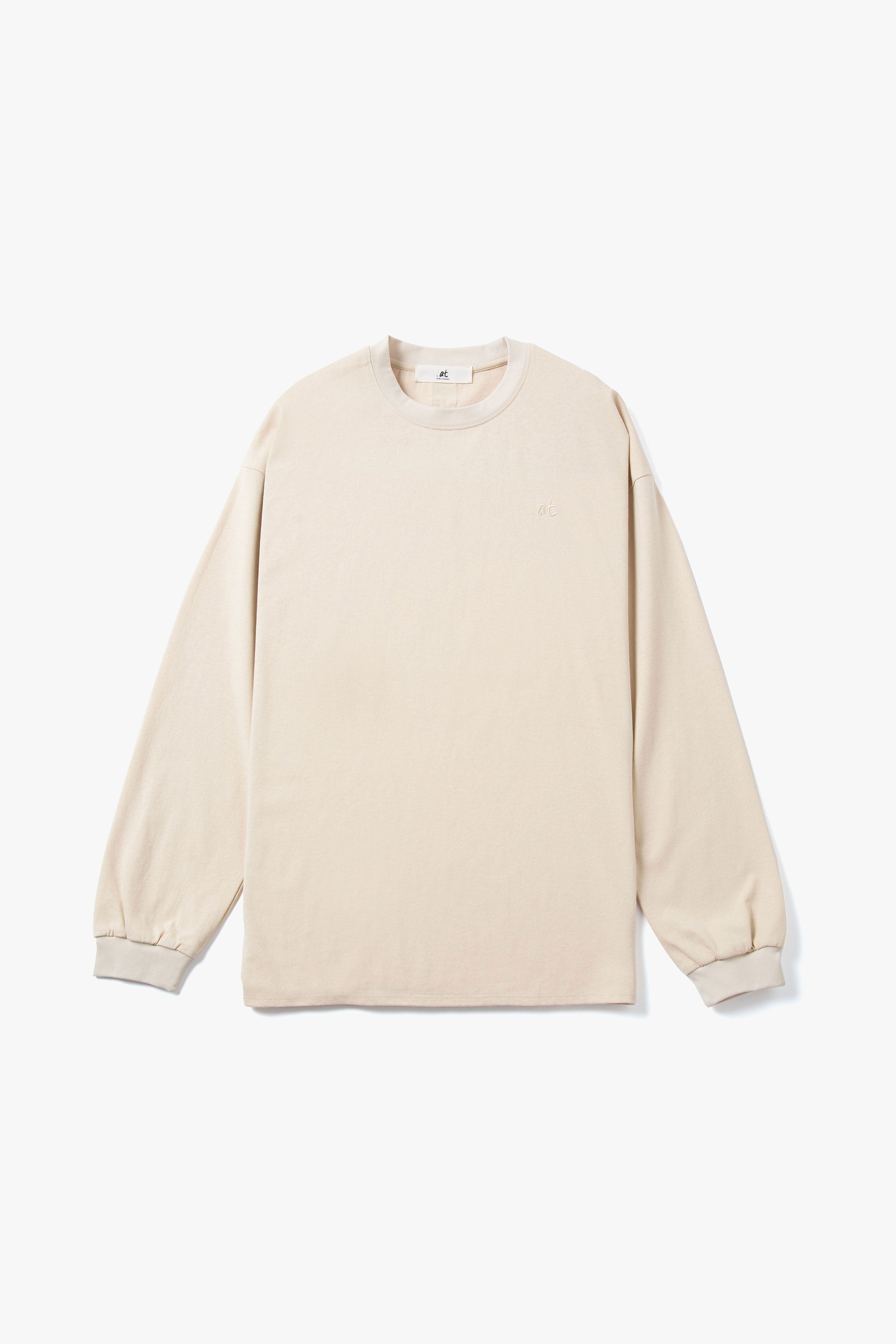 【数量限定】.at-Stripe Tape Long Sleeve T-Shirt - Beige
