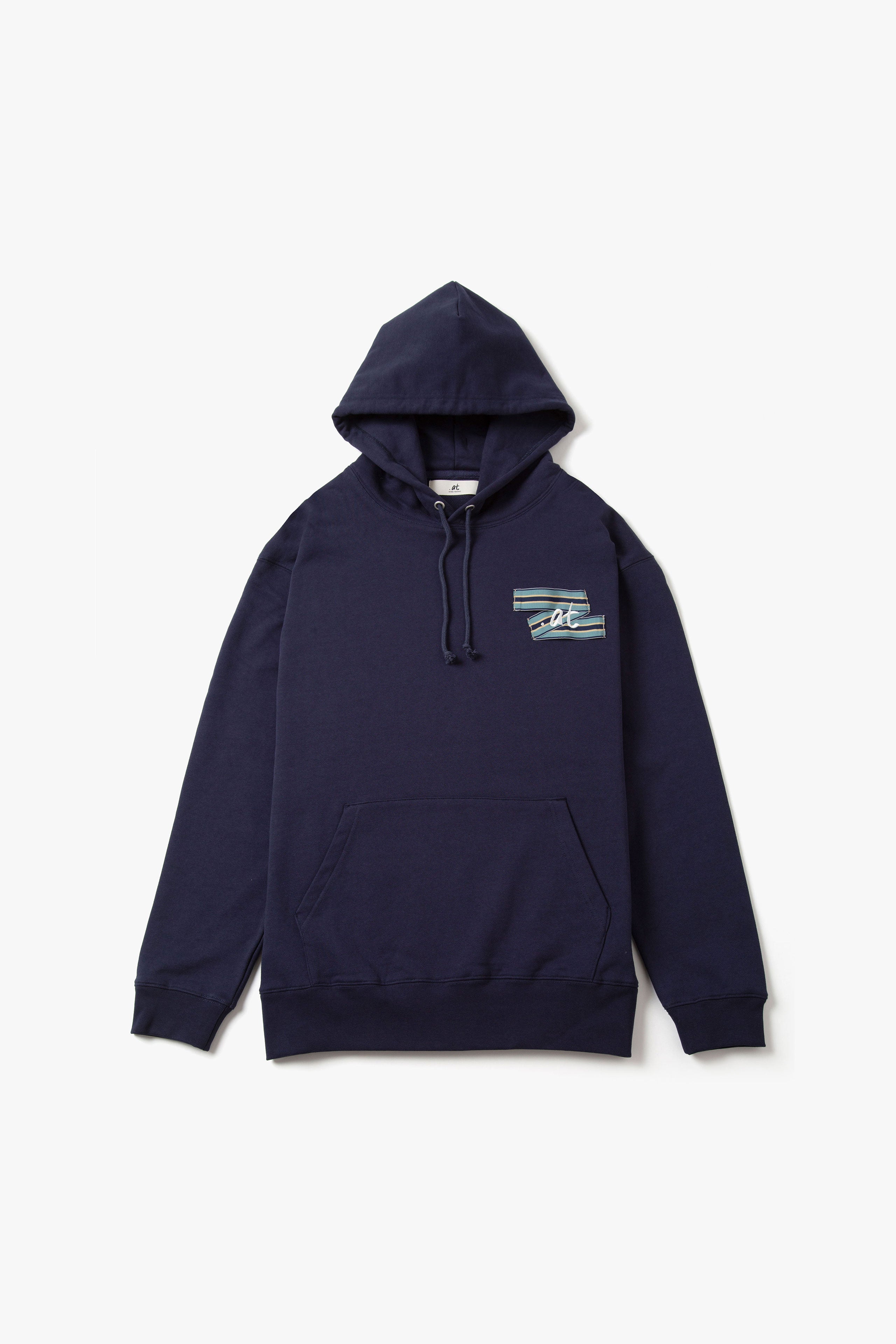 .at-Stripe Tape Logo Hoodie