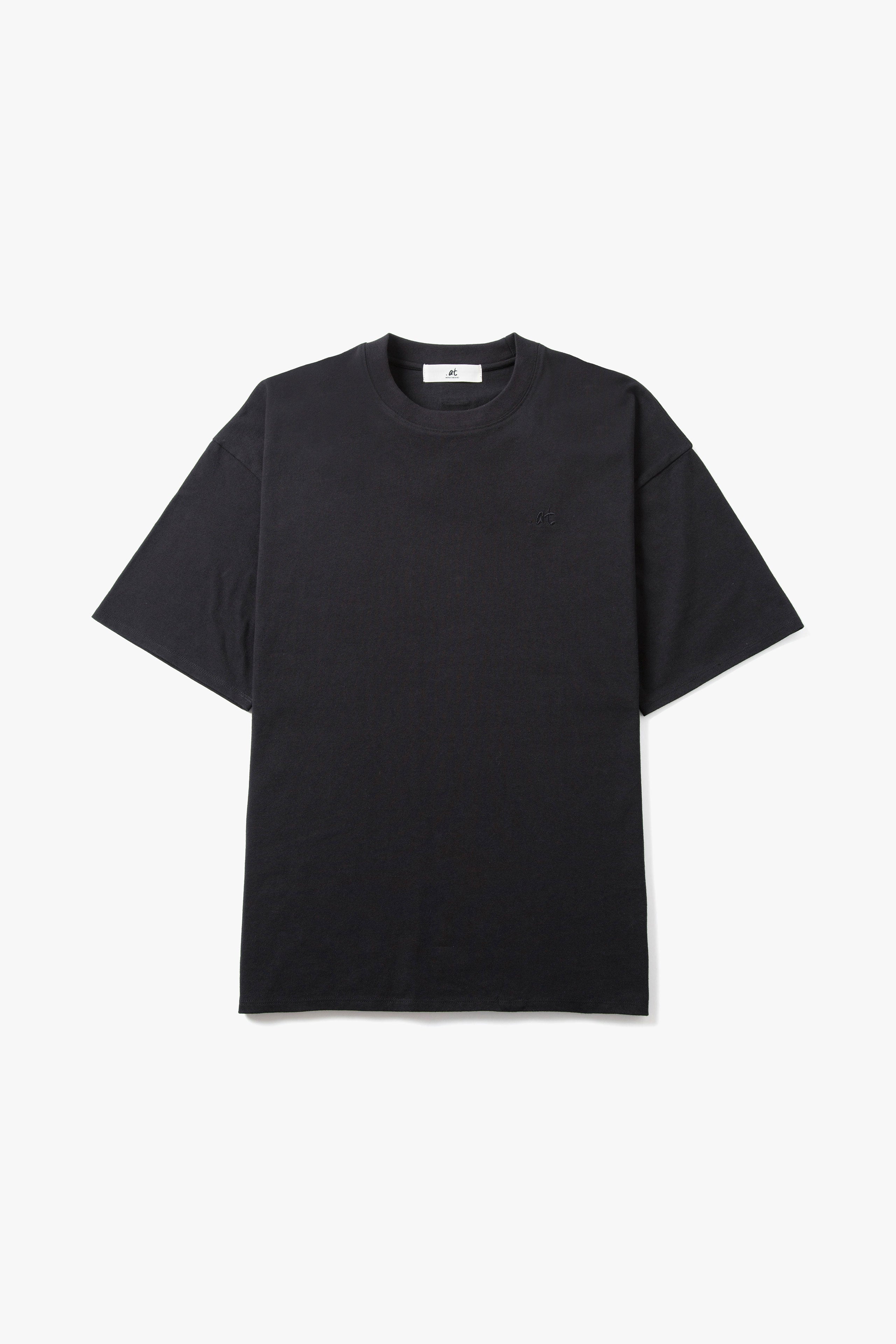 .at-Stripe Tape T-Shirt - Black