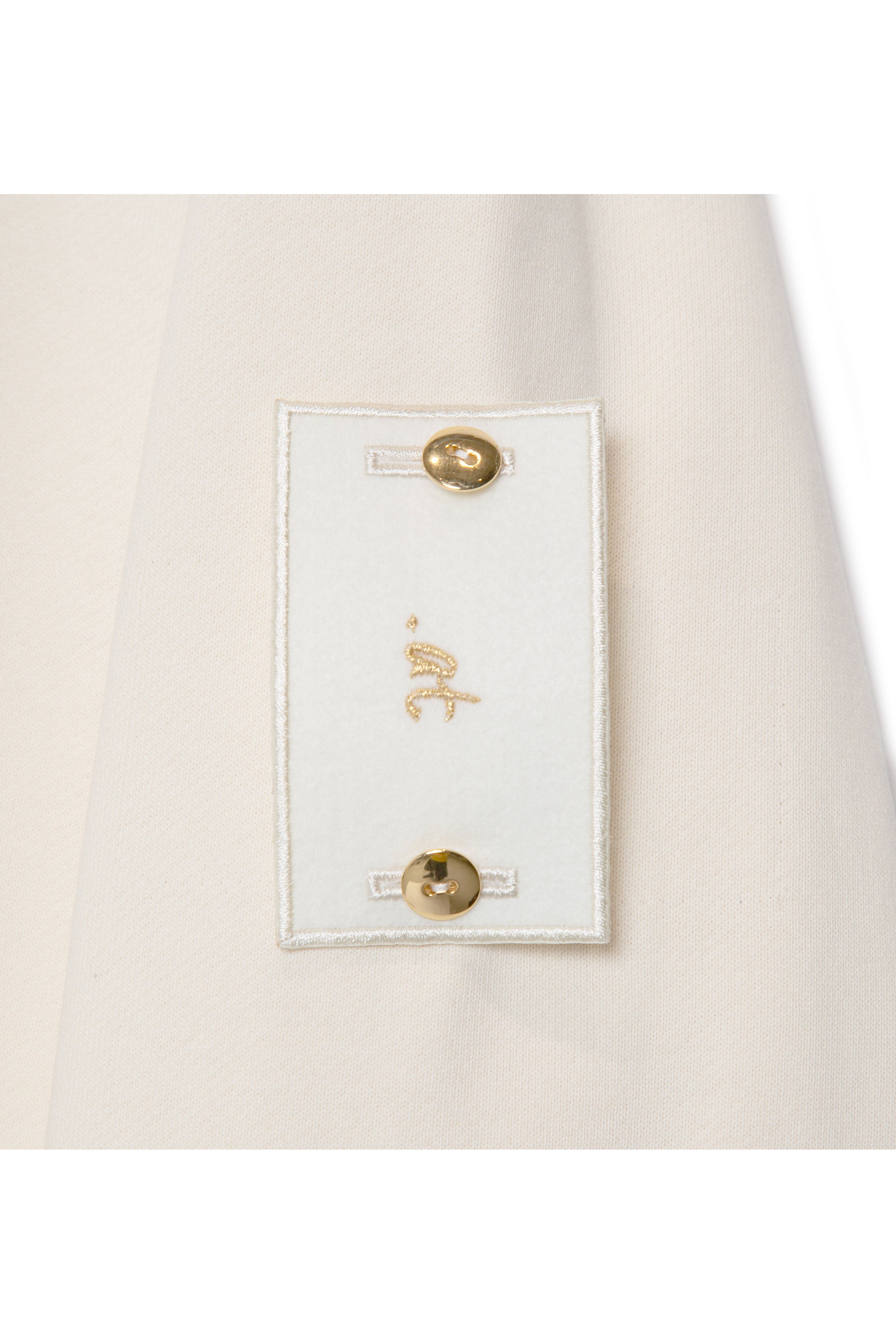 .at-Set Patch Zip-up Sweat Blouson - Ecru