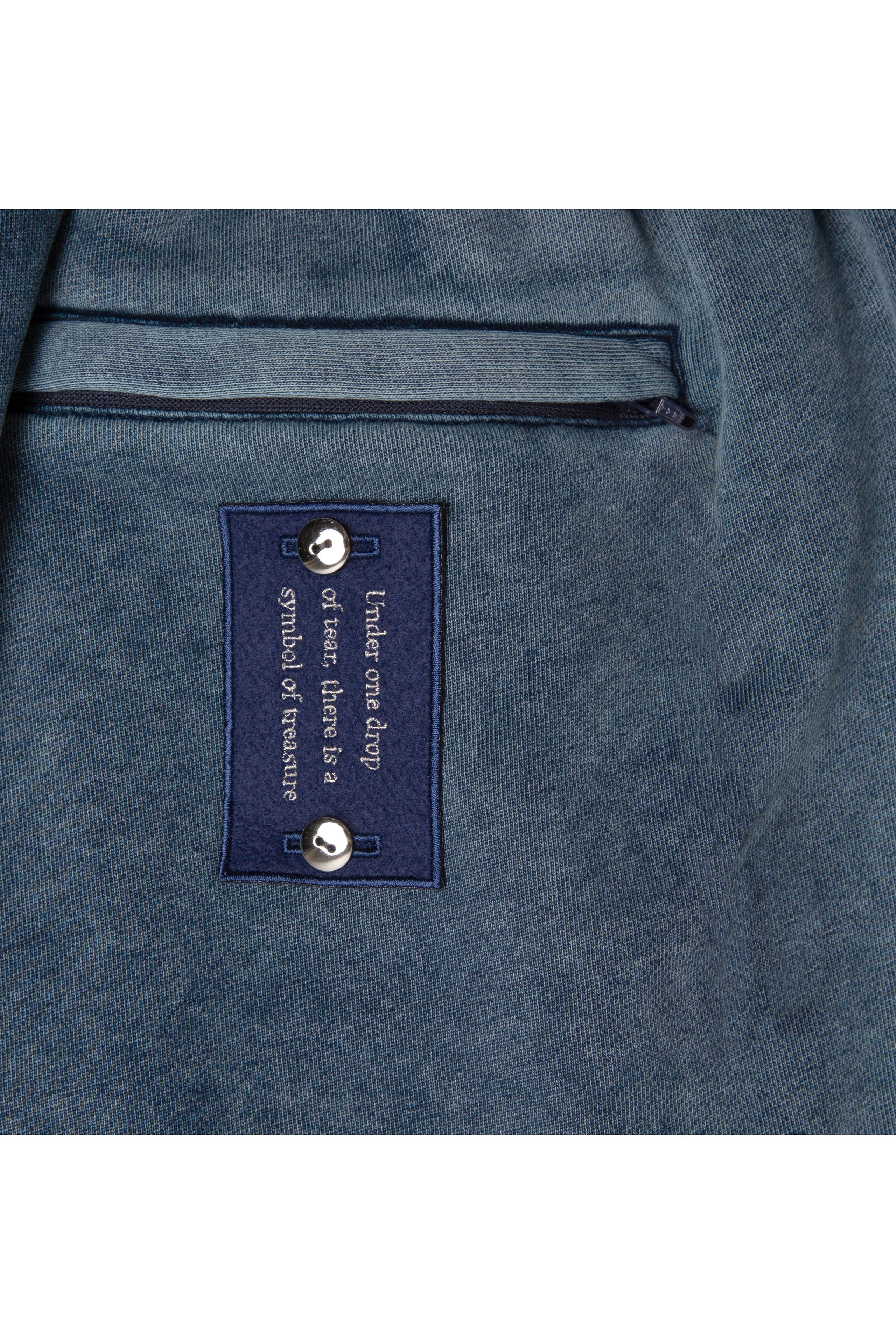 .at - Set Patch Wide Sweat Pants - Indigo