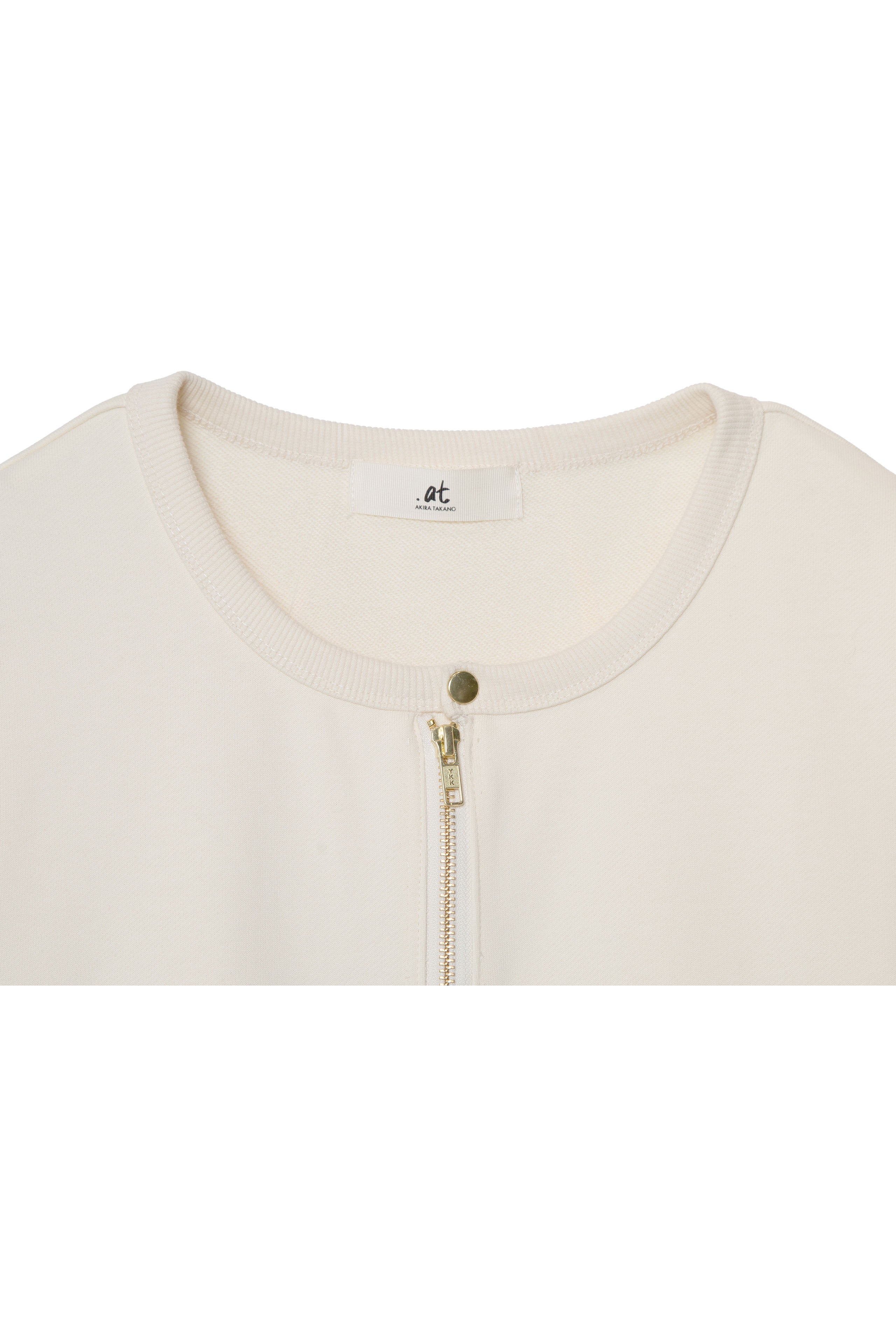 .at-Set Patch Zip-up Sweat Blouson - Ecru