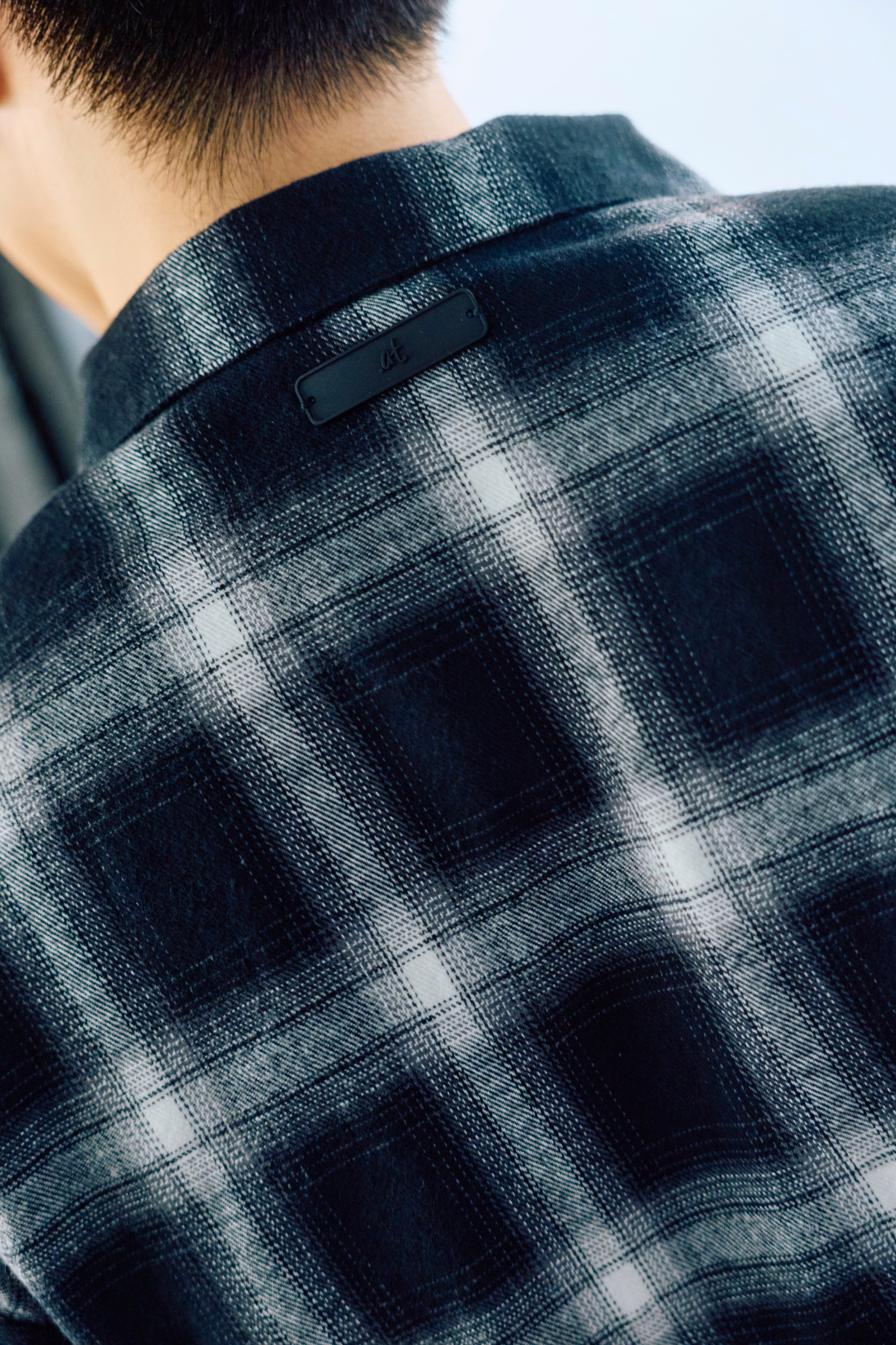 .at - Check Vintage Shirt - White×black Check