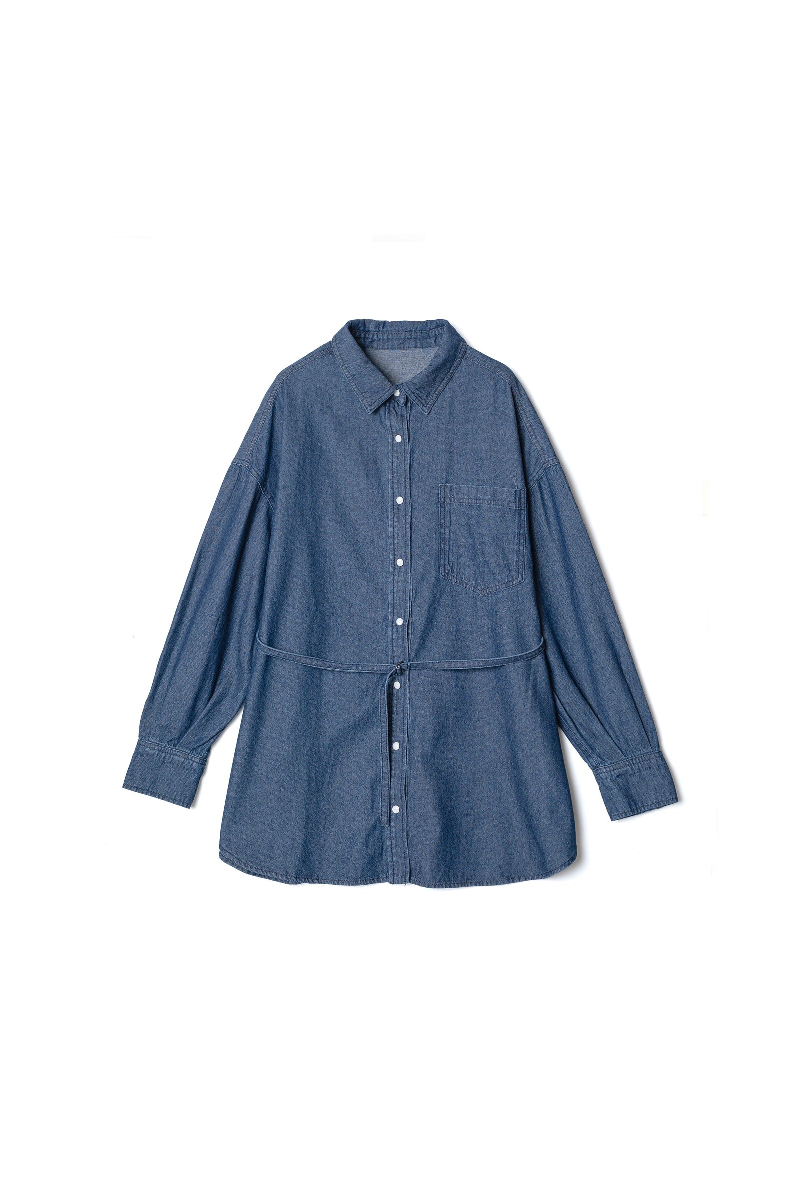 .at - Oversized Denim Shirt - Indigo 01