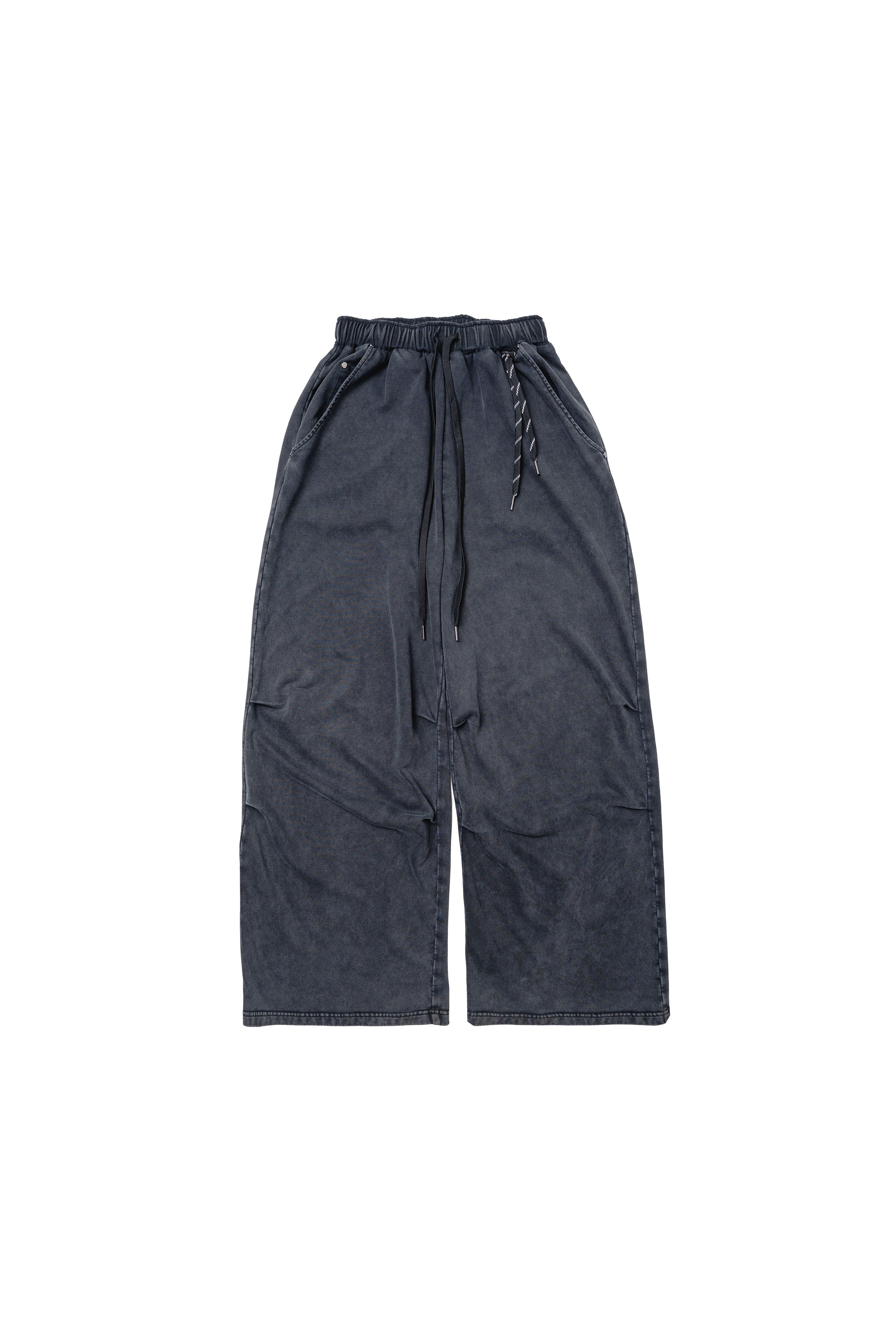 .at - Garment Wash Wide Pants - Ink Black