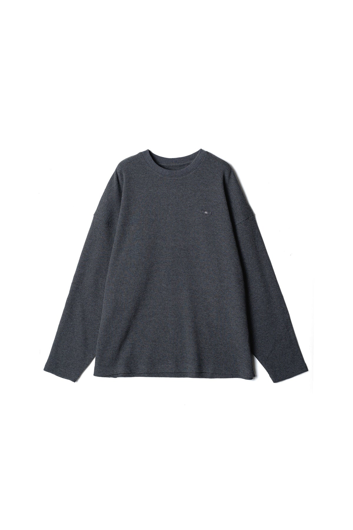 .at - Waffle Long-Sleeve T-Shirt - Heather Charcoal Gray 01