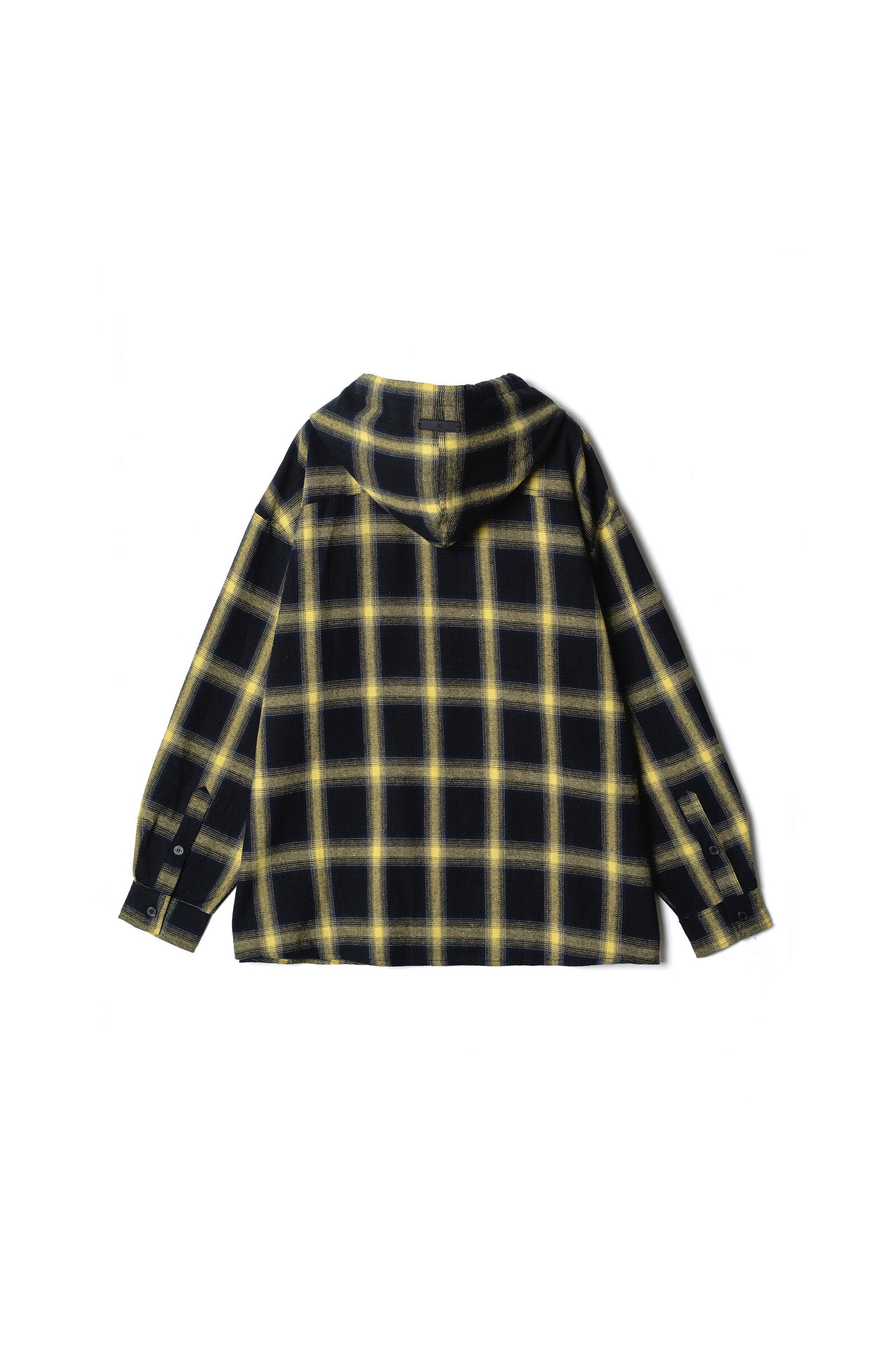 .at - vintage check hoodie Shirt - Yellow×Black Check 02