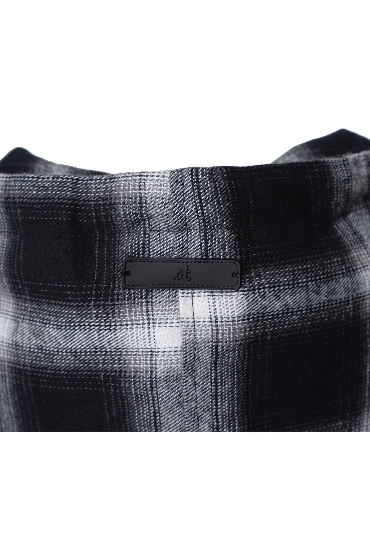 .at - vintage check hoodie Shirt - White×Black Check 04
