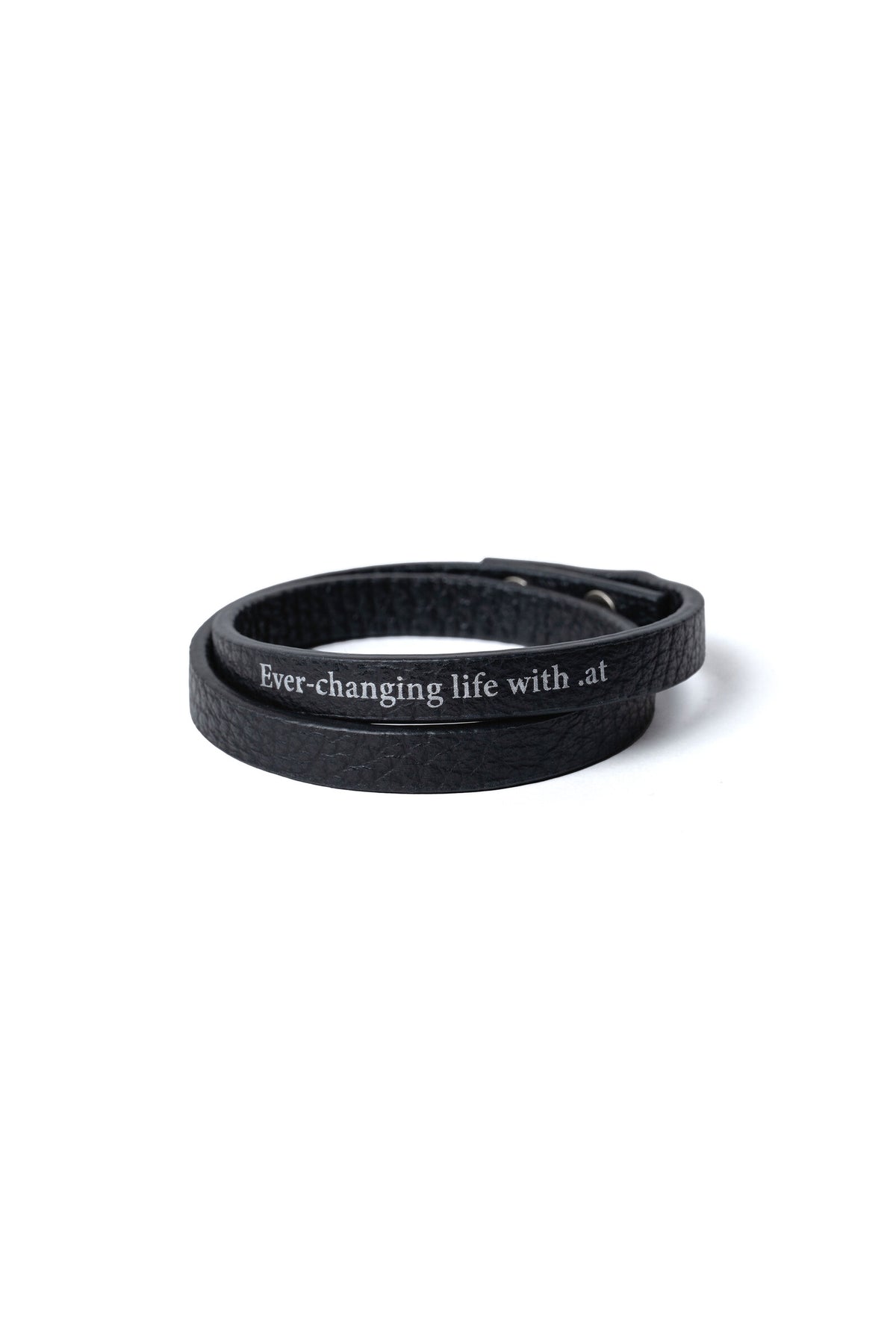 .at - double-wrap leather bracelet - Black 01