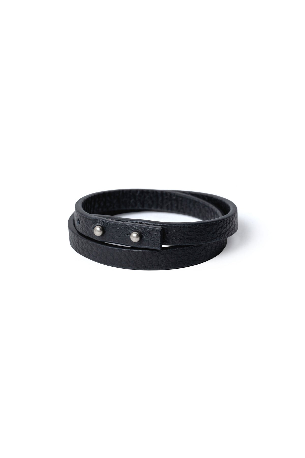 .at - double-wrap leather bracelet - Black 03
