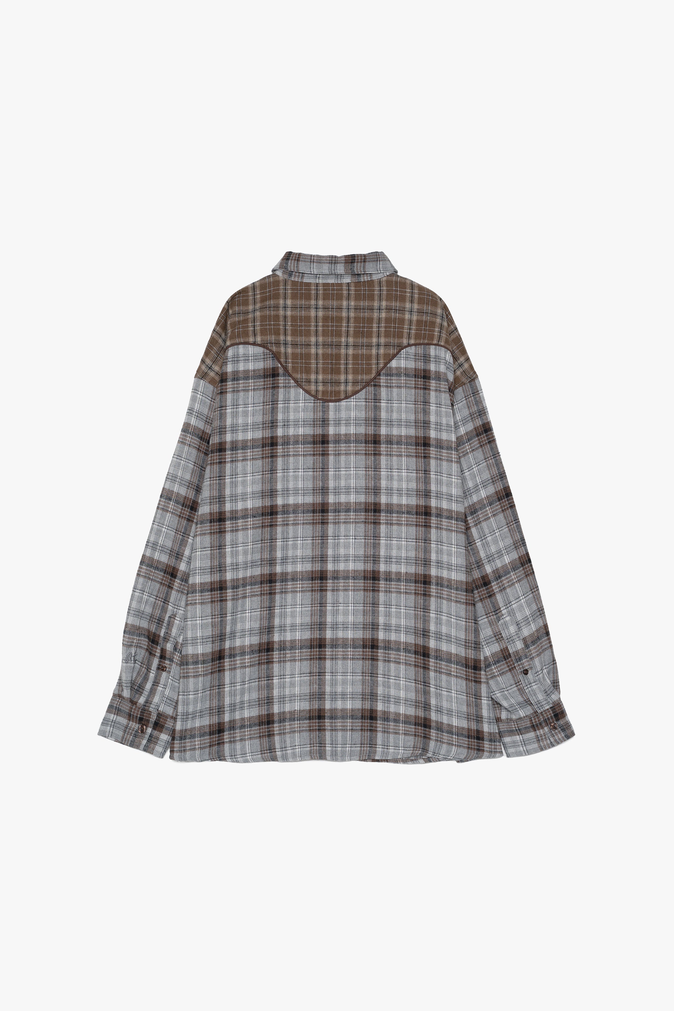 【数量限定】.at-checked lannel shirt - Gray Check
