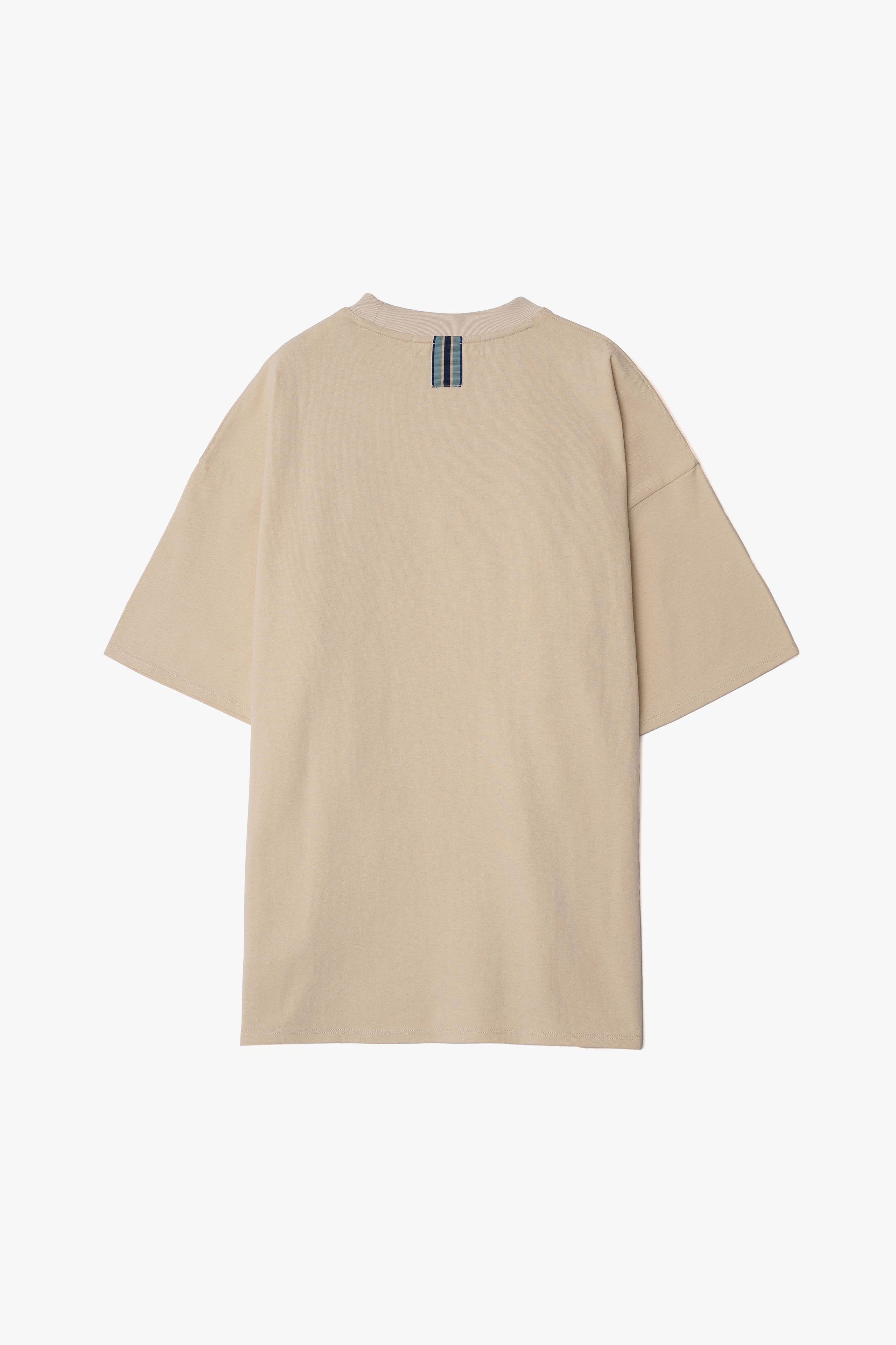 【数量限定】.at-Stripe Tape T-Shirt - Beige