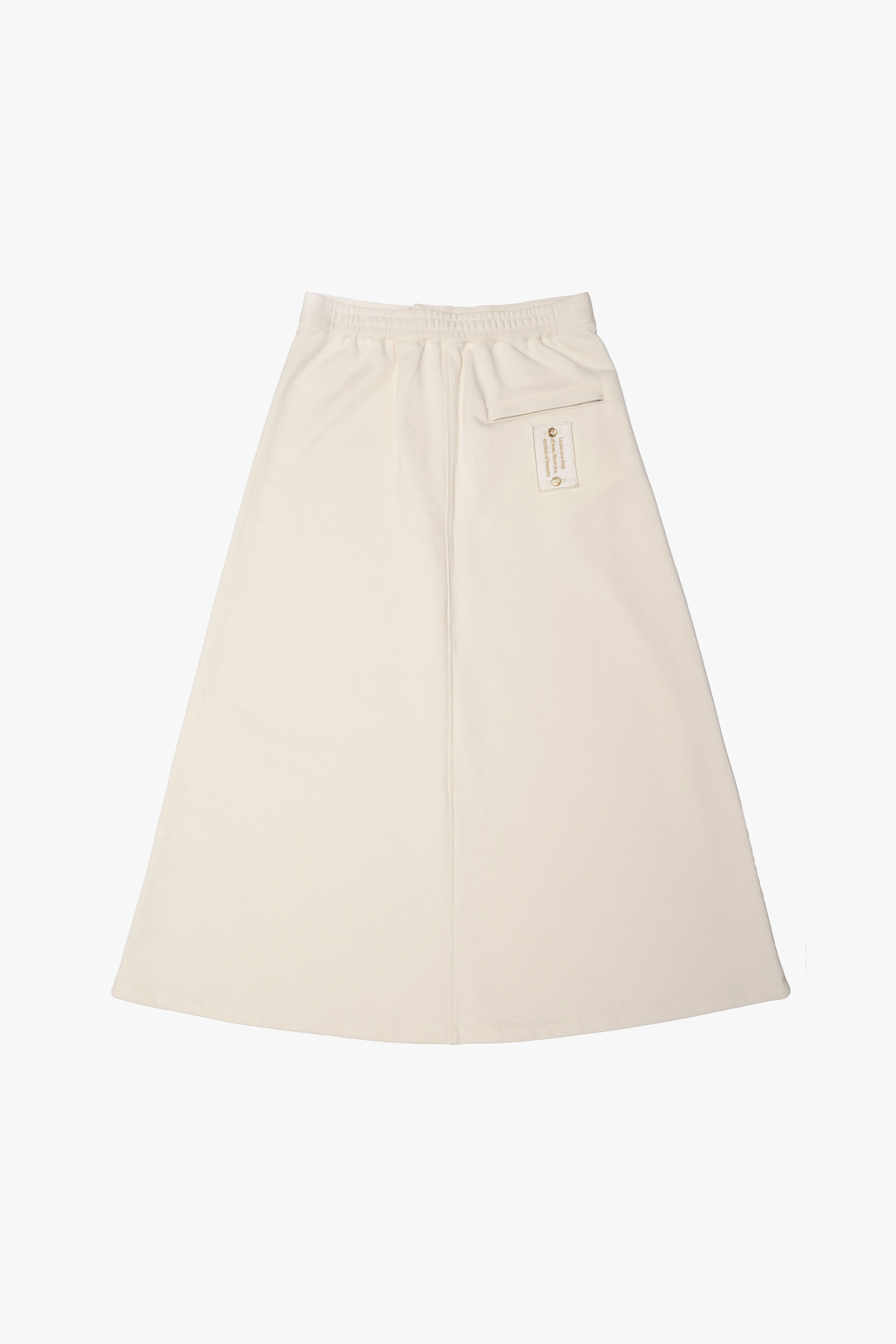 .at-Set Patch Flared Sweat Skirt - Ecru