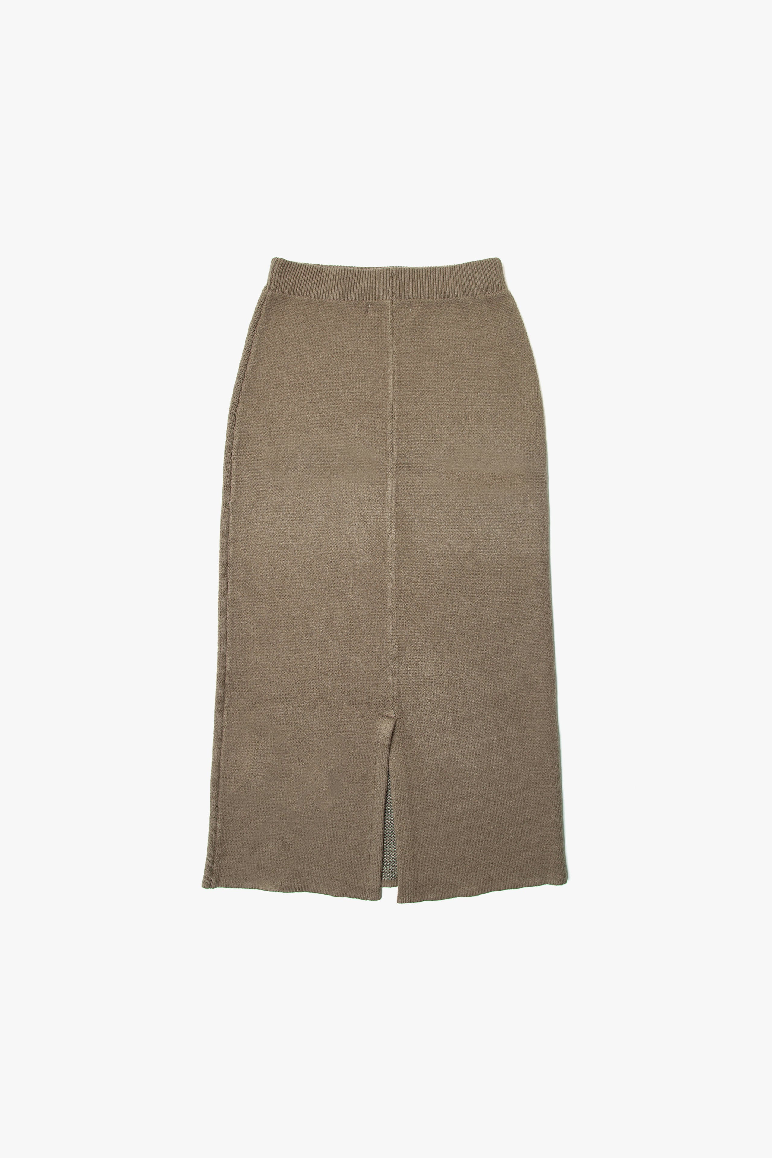 .at-Stripe Jacquard Knit Long Skirt - GrayStripe