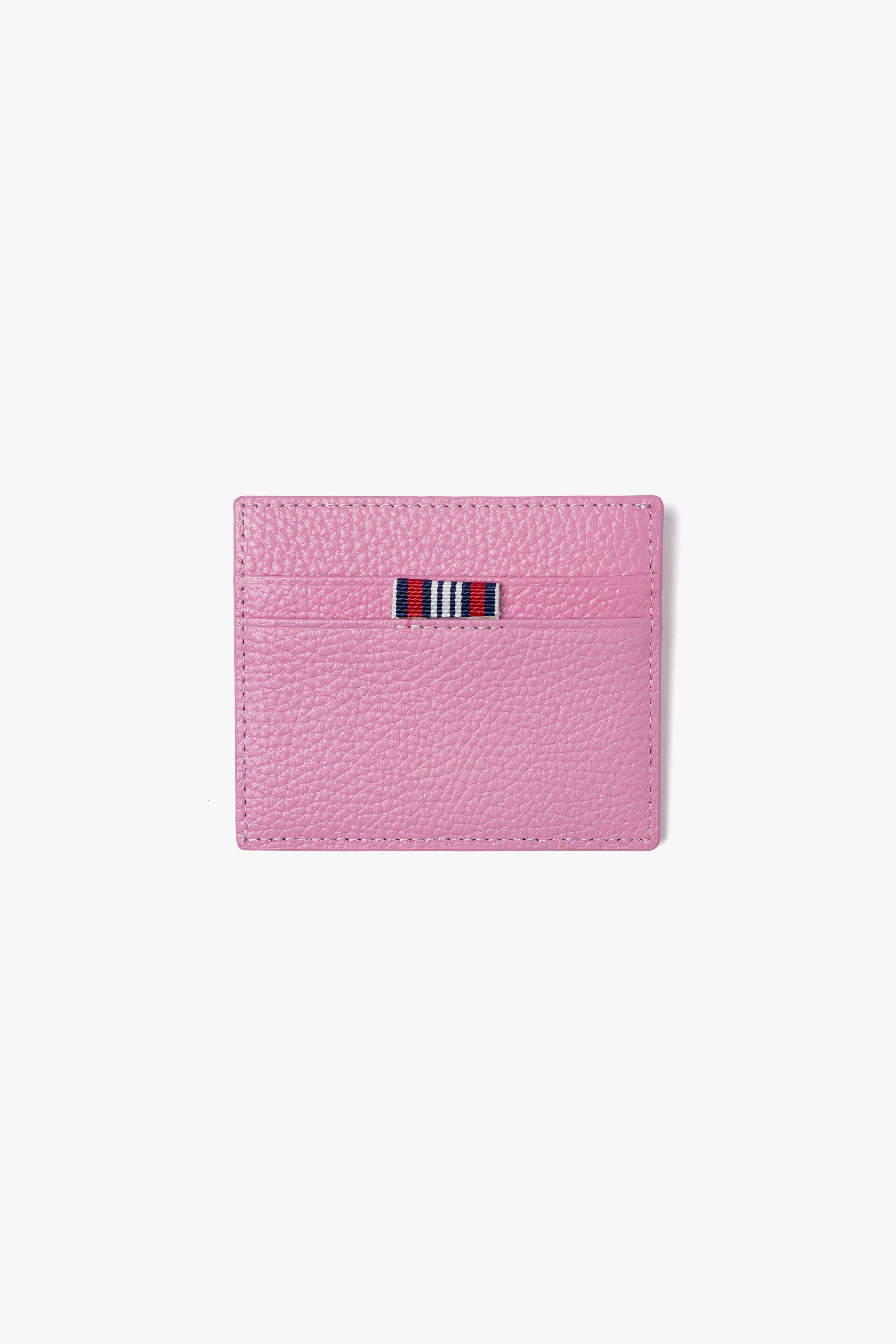 【数量限定】.at-Stripe card case - Includes a coin case - Burgundy