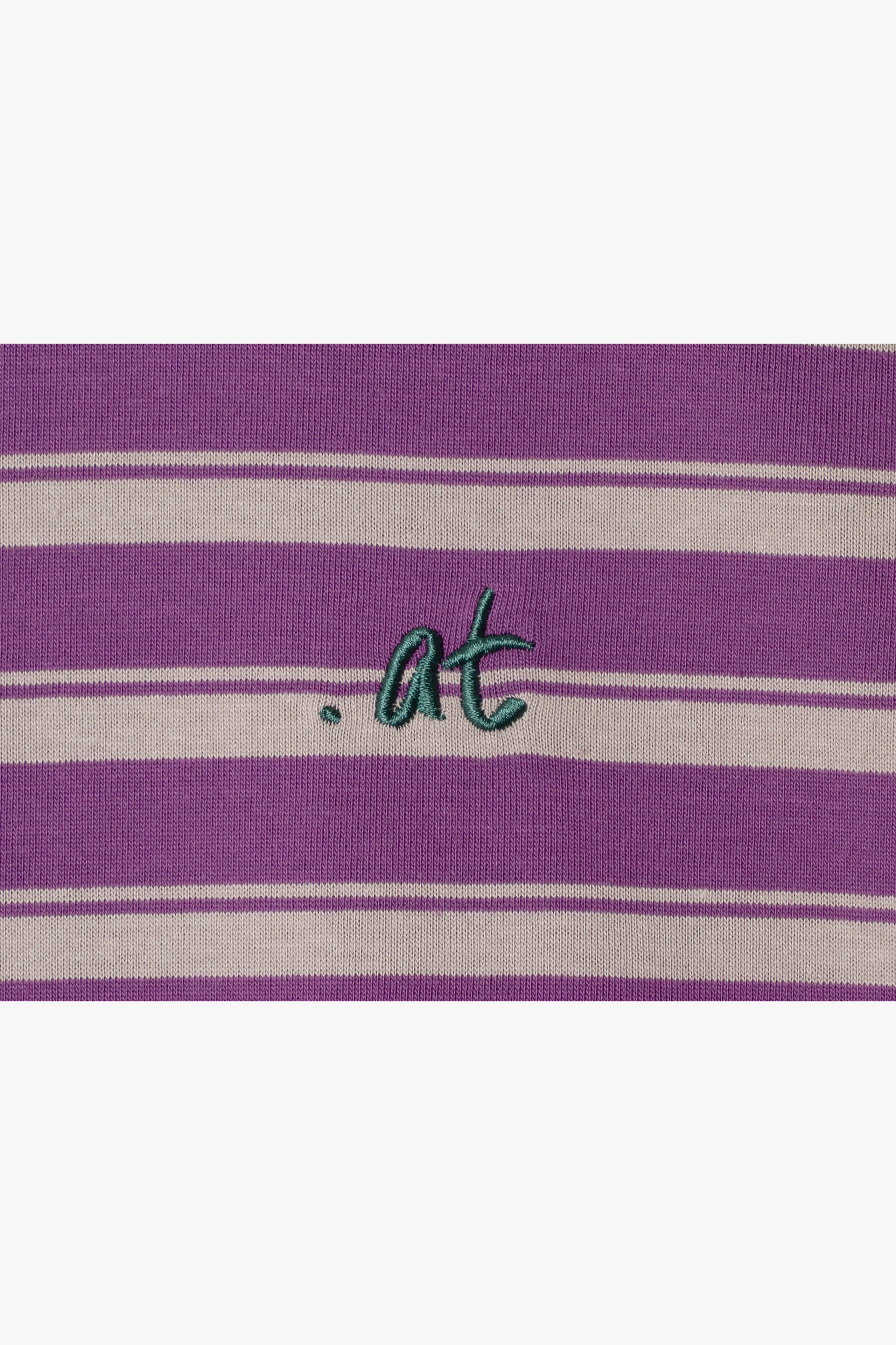 【数量限定】.at-Oversize Horizontal Stripe Layered Long Sleeve T-Shirt - Purple Stripe