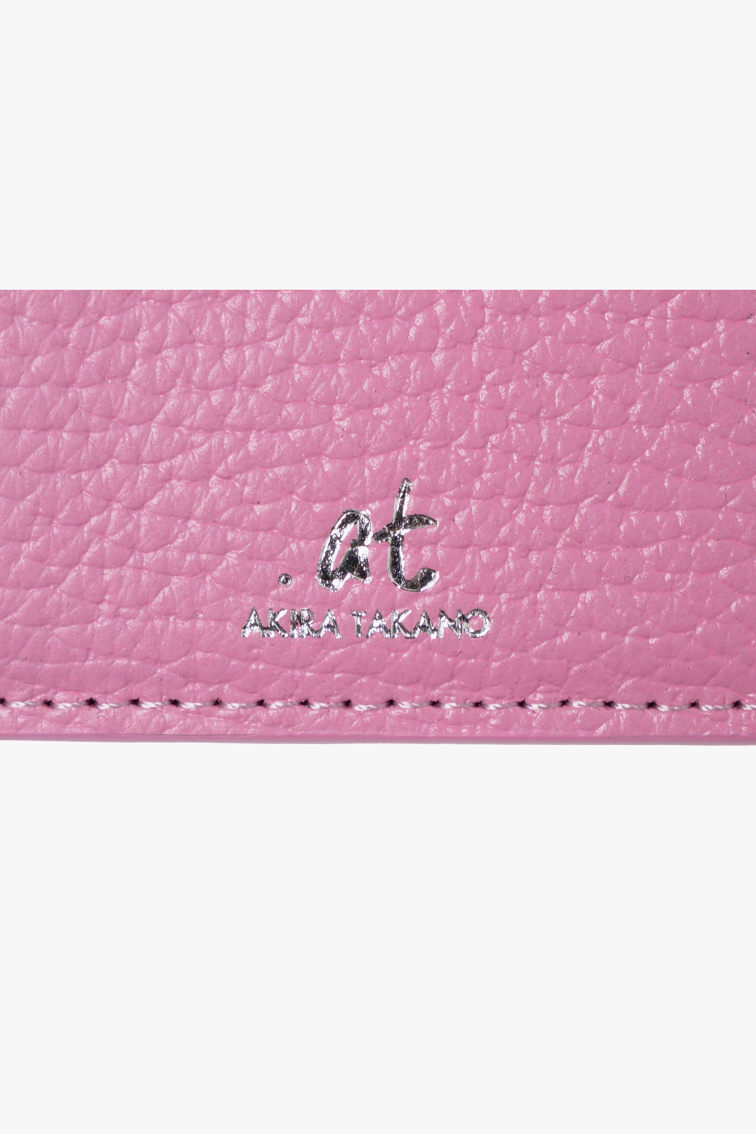 【数量限定】.at-Stripe card case - Includes a coin case - Burgundy