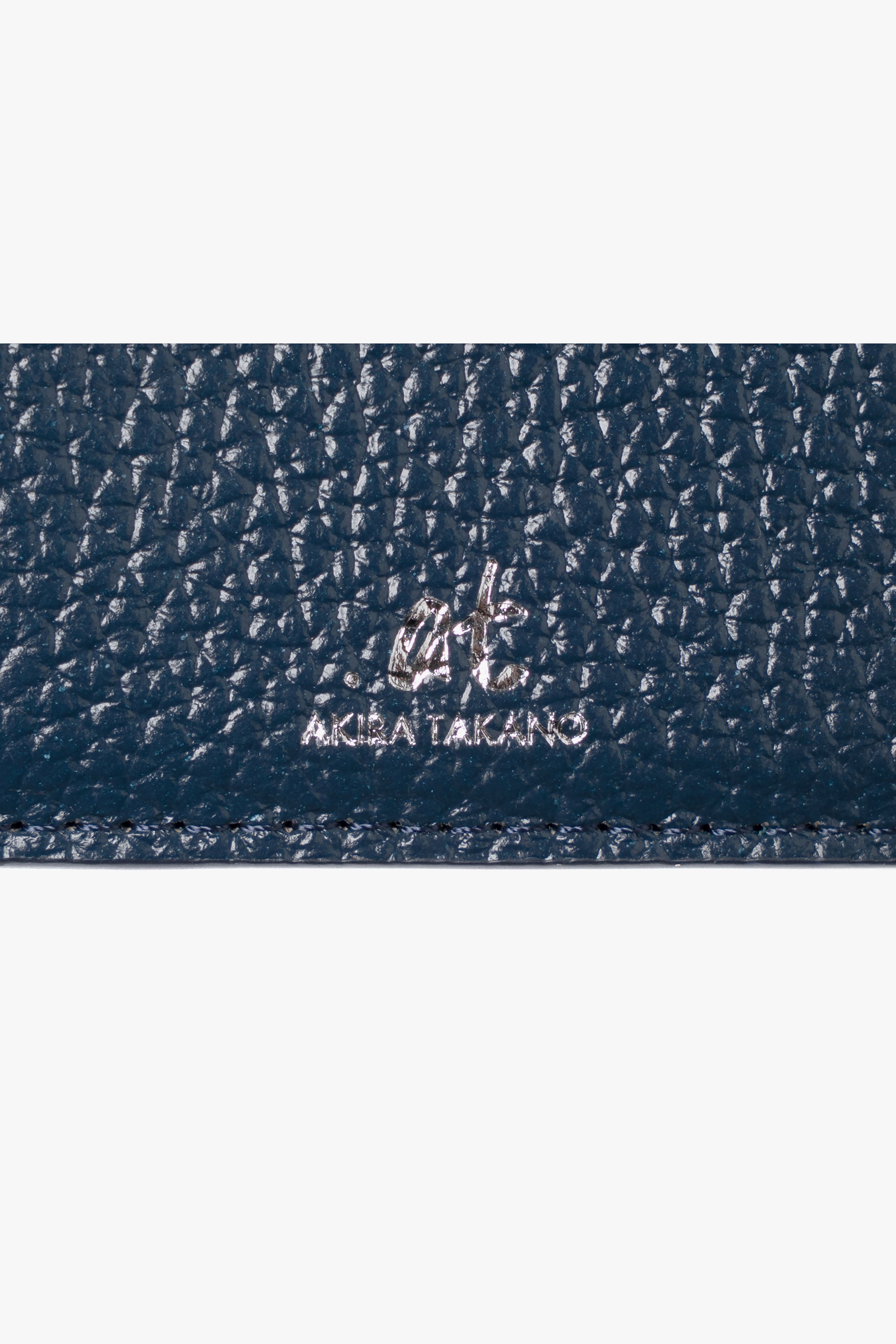 【数量限定】.at-Stripe card case - Includes a coin case - Navy