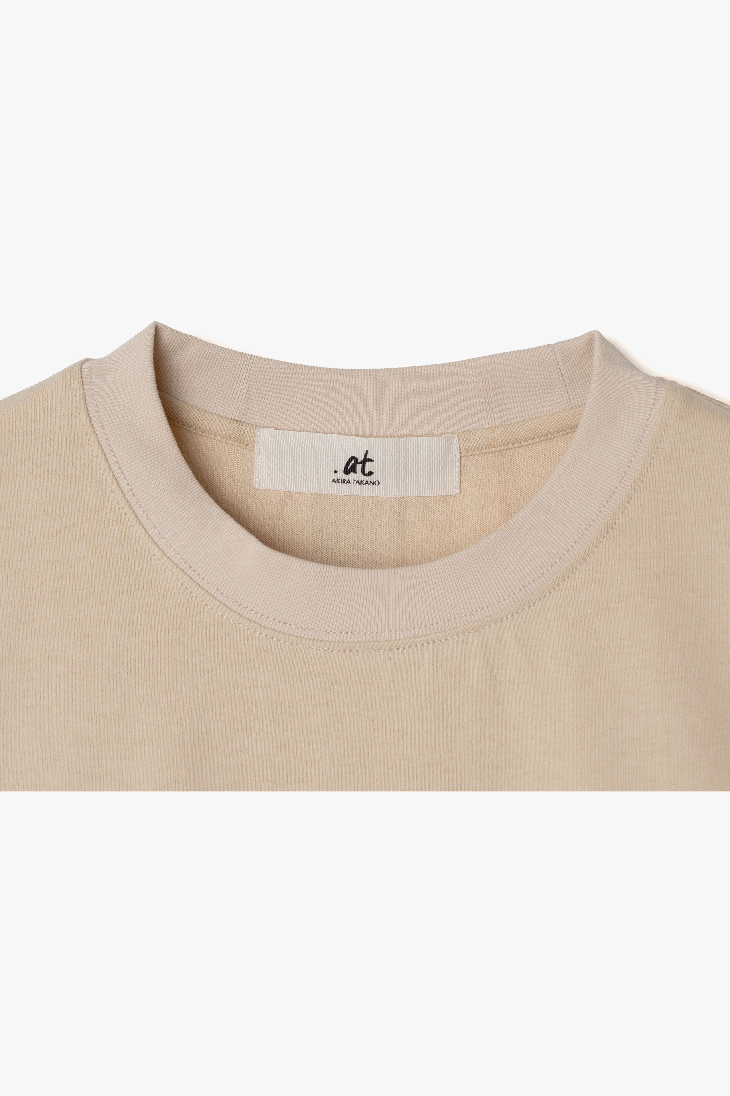 【数量限定】.at-Stripe Tape T-Shirt - Beige