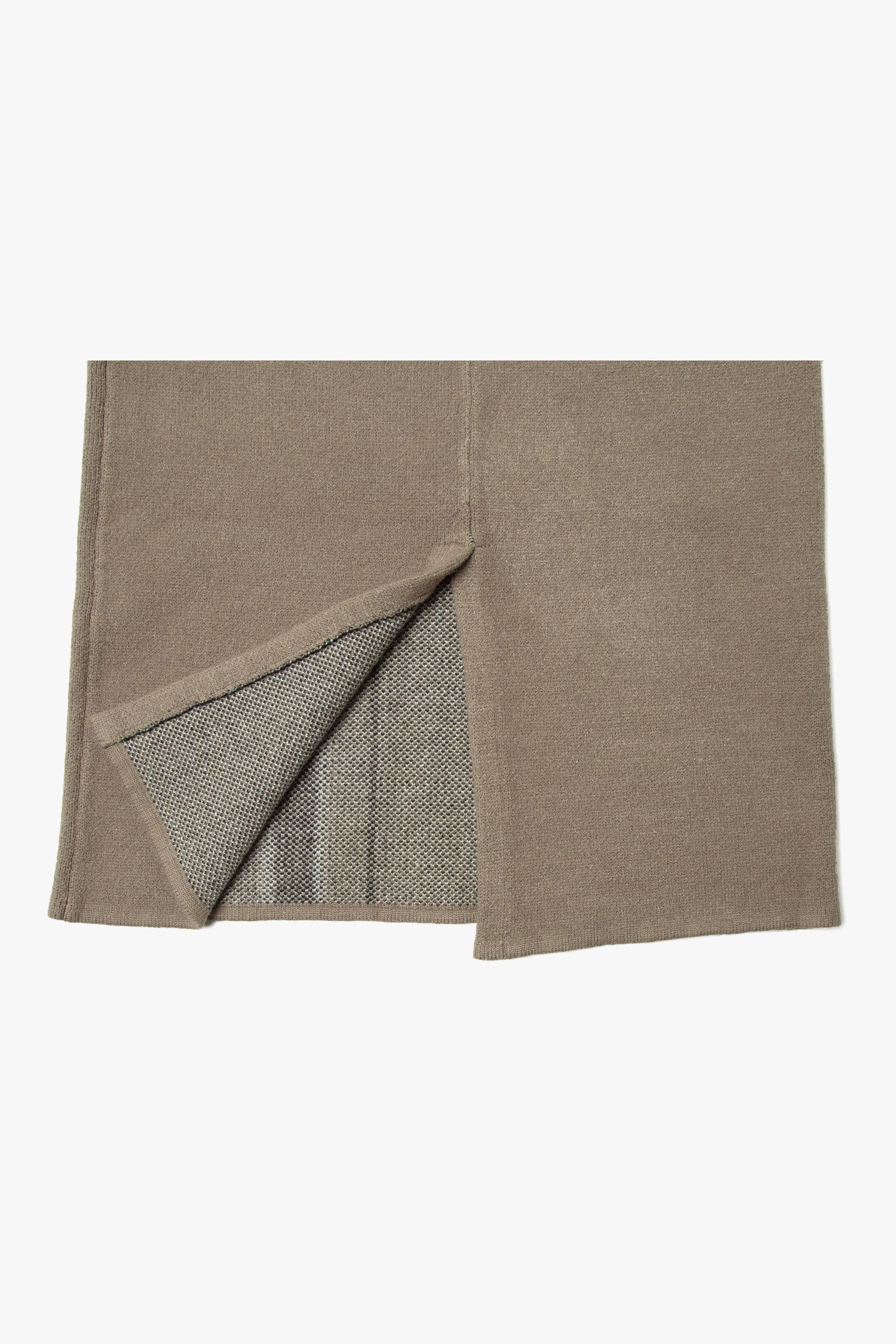 .at-Stripe Jacquard Knit Long Skirt - GrayStripe