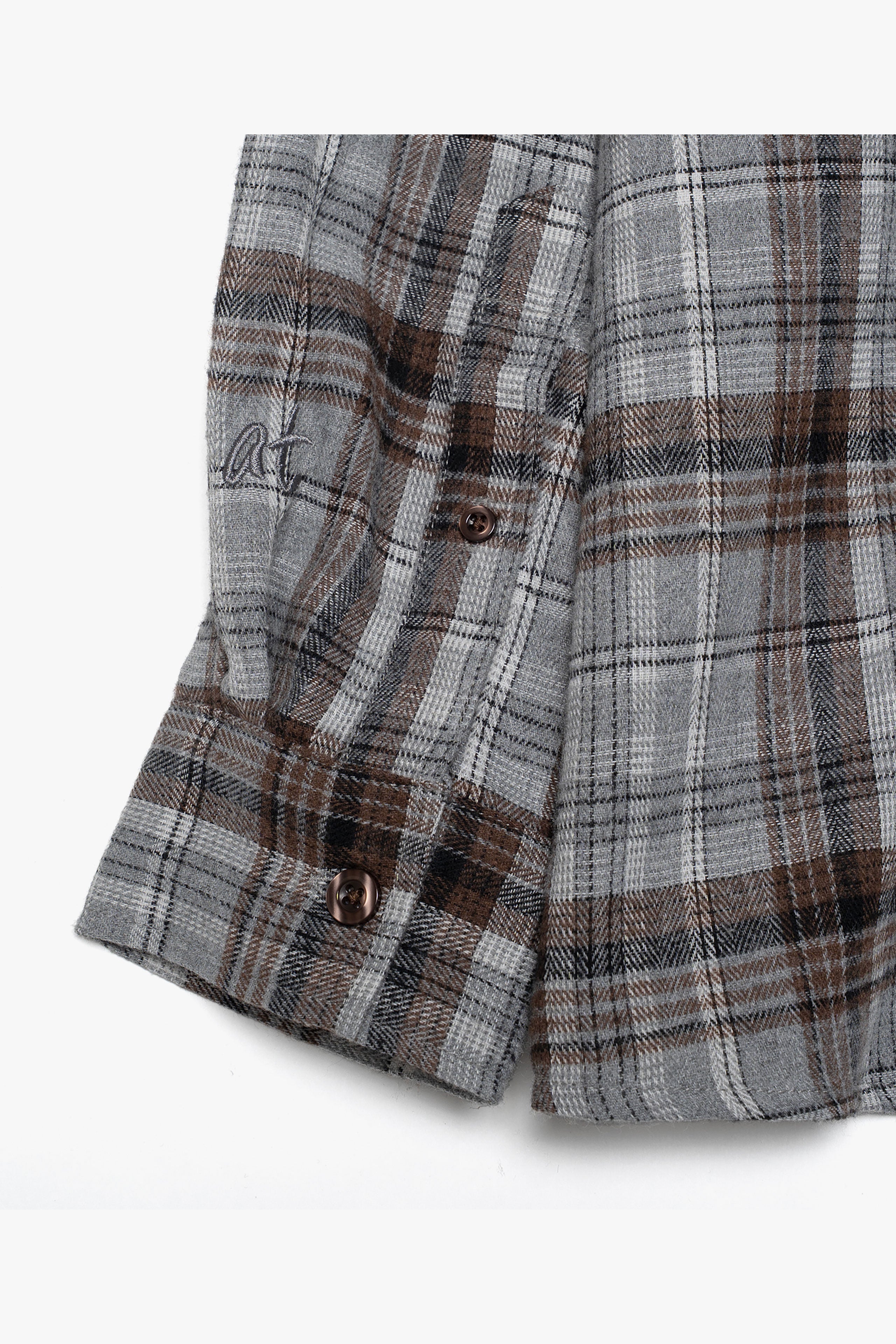 【数量限定】.at-checked lannel shirt - Gray Check