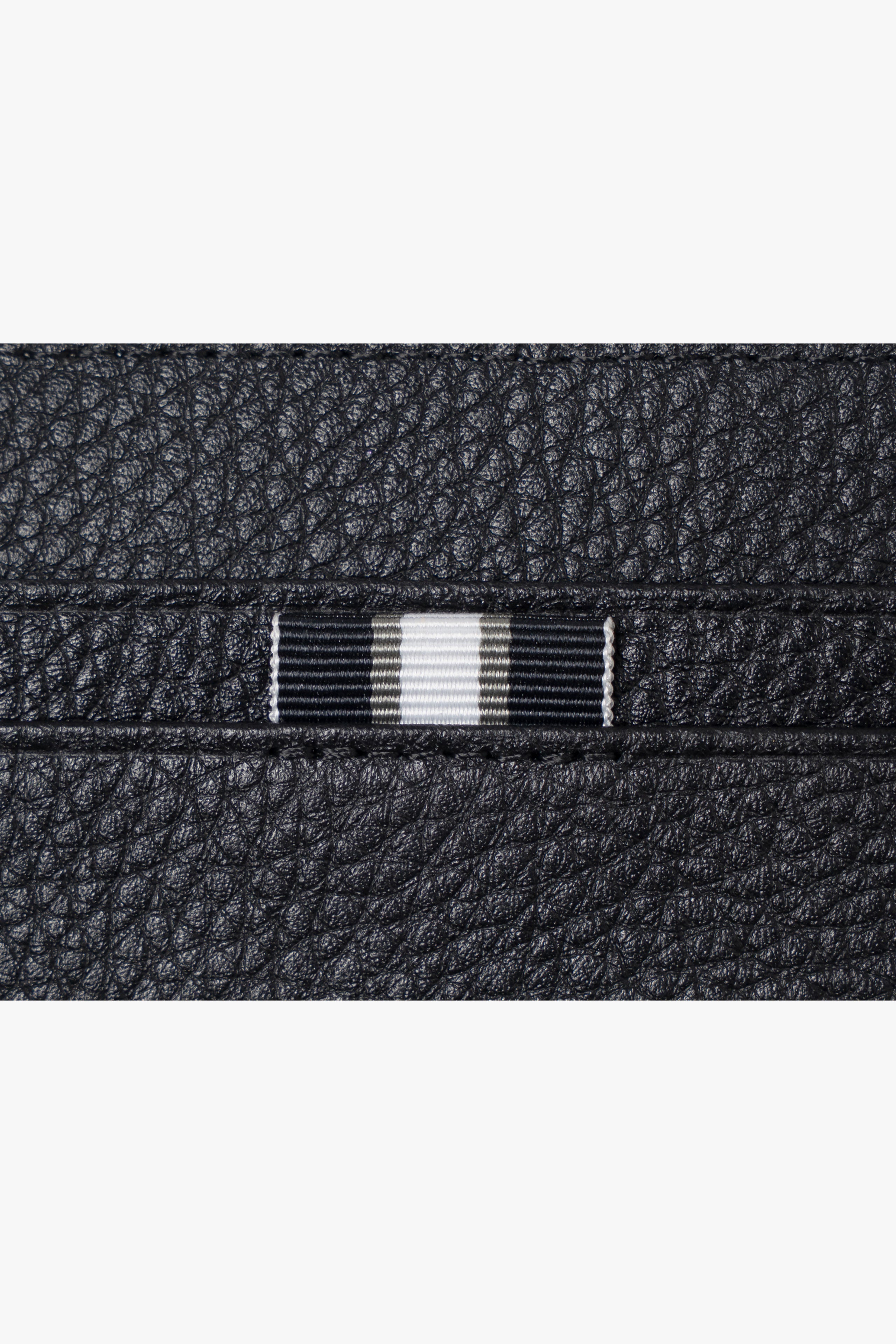 【数量限定】.at-Stripe card case - Includes a coin case - Black