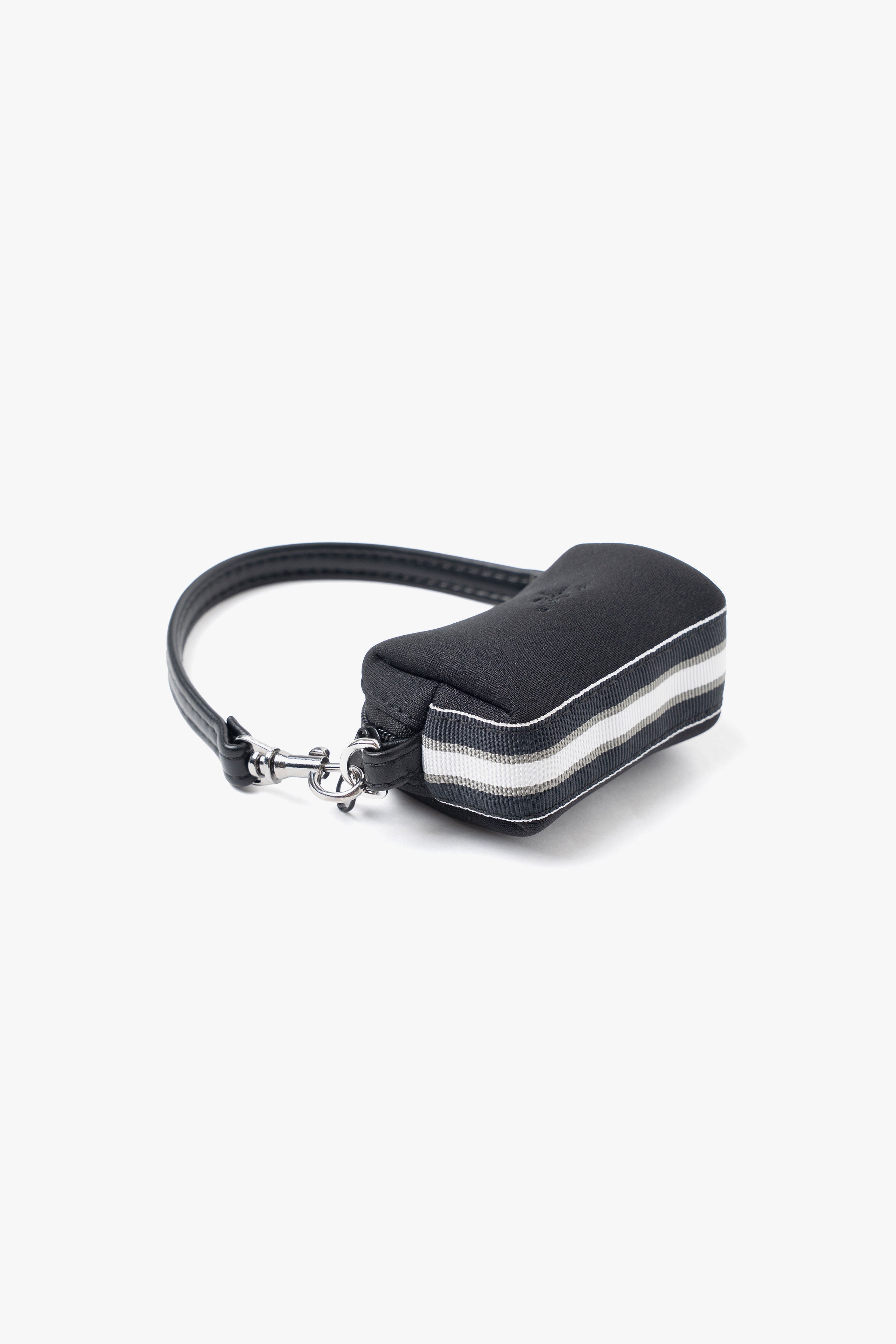 【数量限定】.at-Stripe Tape Square Pouch Nano - Black