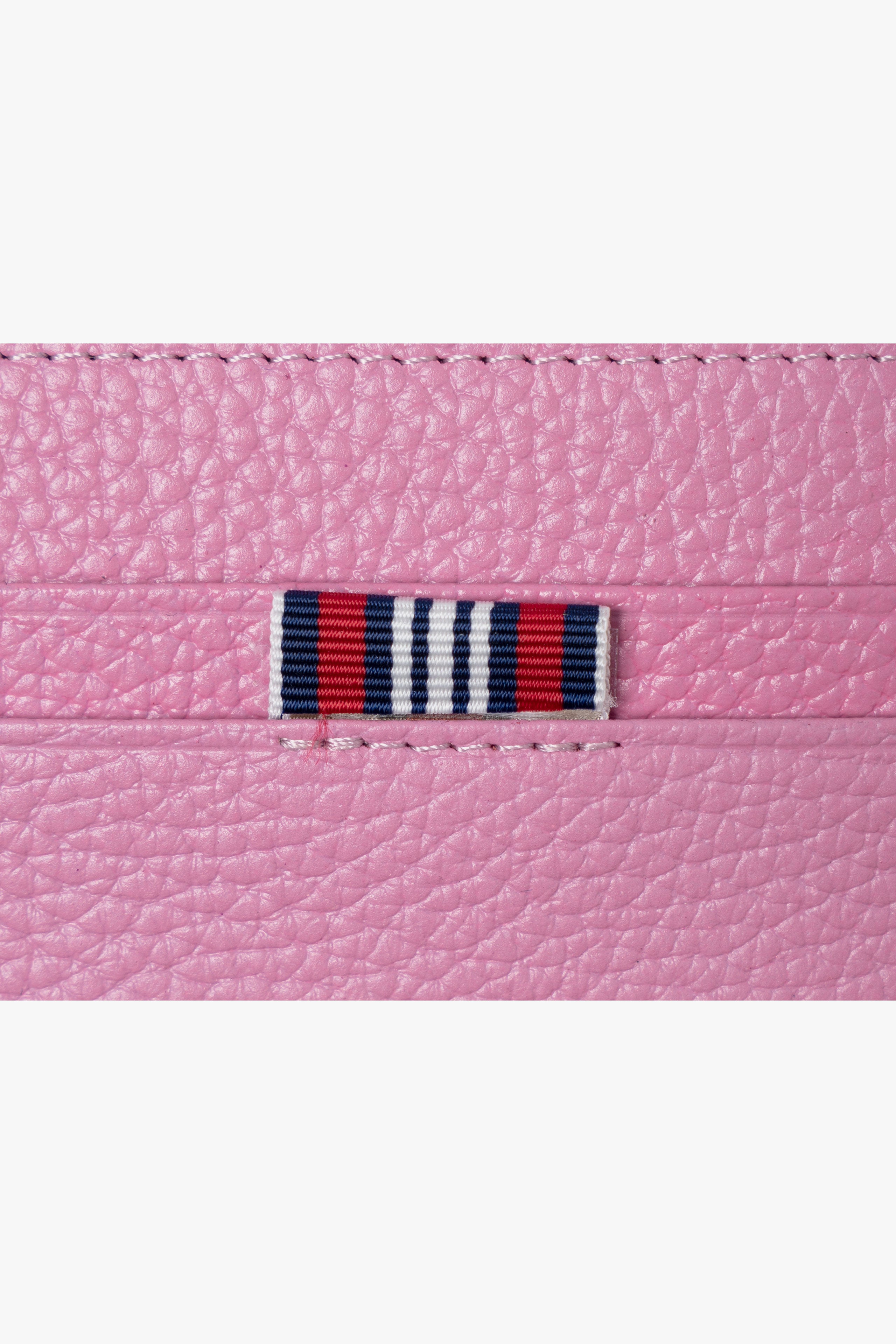 【数量限定】.at-Stripe card case - Includes a coin case - Burgundy