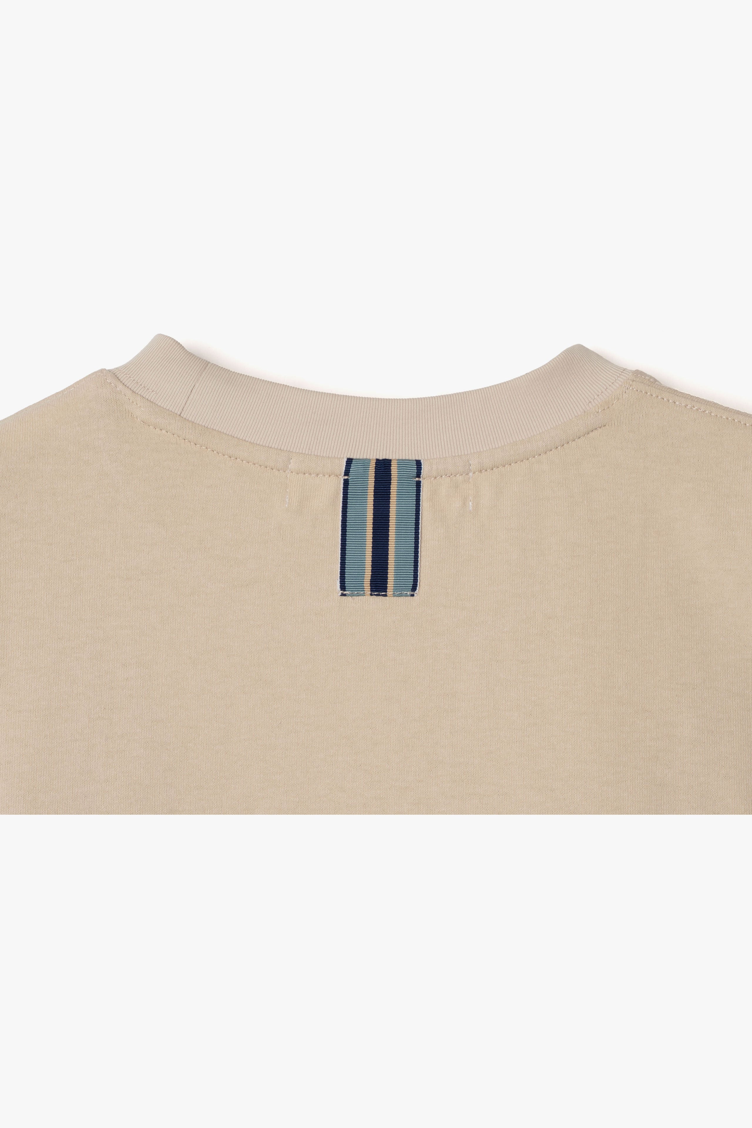 【数量限定】.at-Stripe Tape T-Shirt - Beige