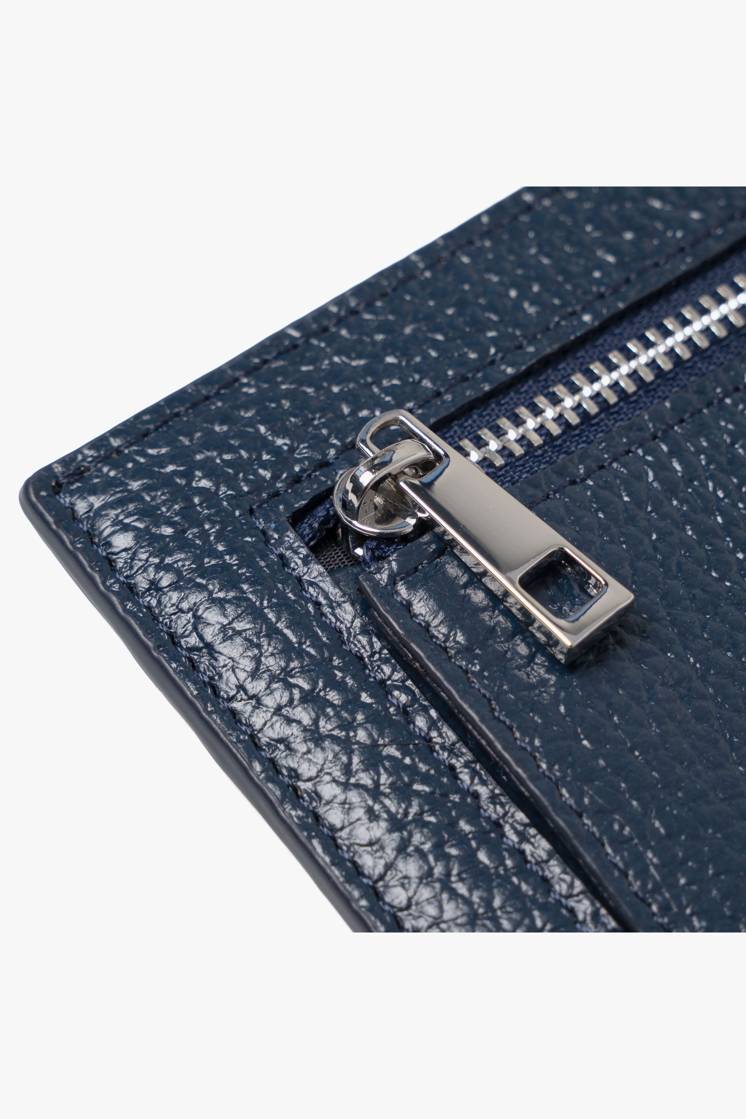 【数量限定】.at-Stripe card case - Includes a coin case - Navy