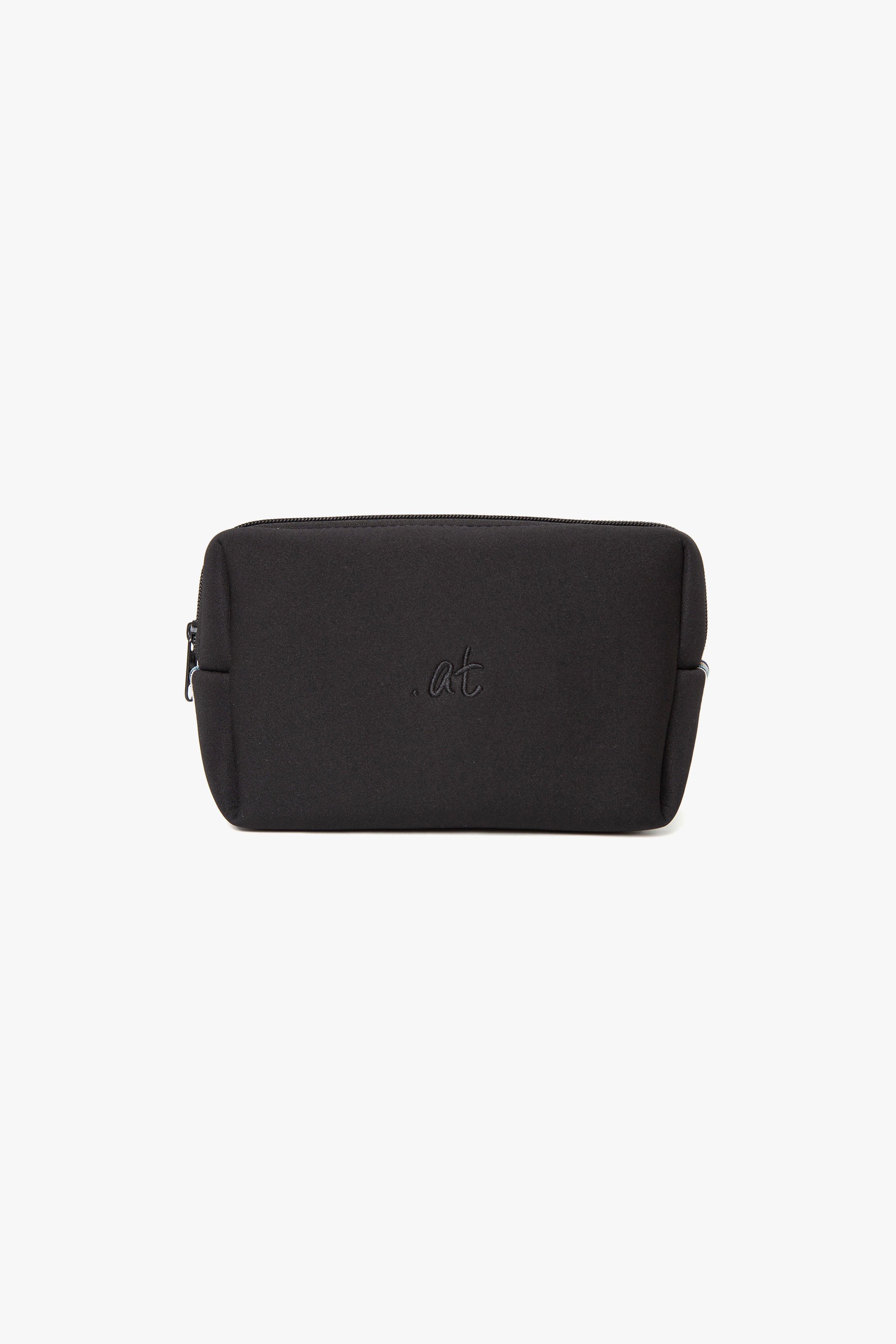 .at-Stripe Tape Square Pouch L - Black