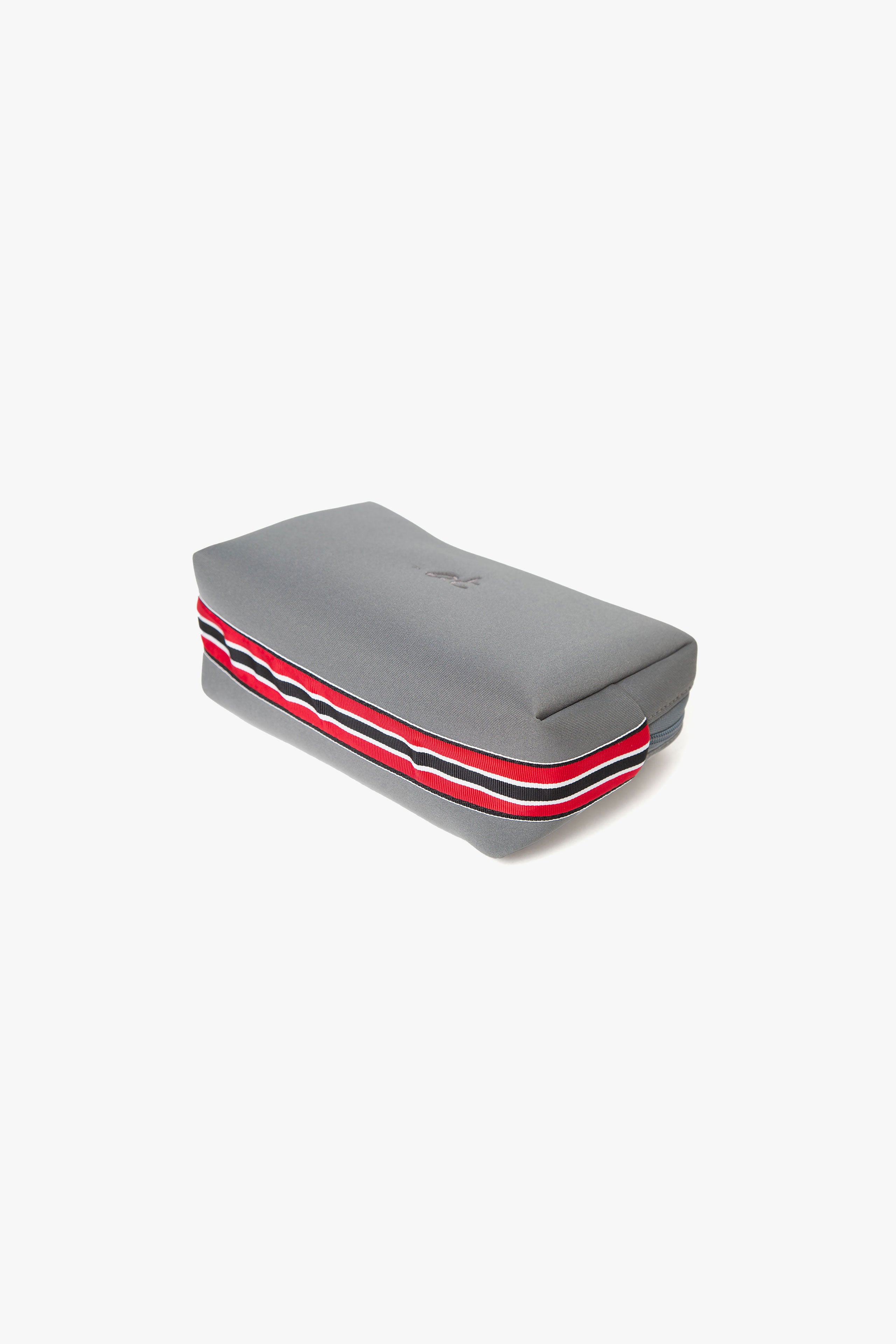 【数量限定】.at-Stripe Tape Square Pouch L - Gray