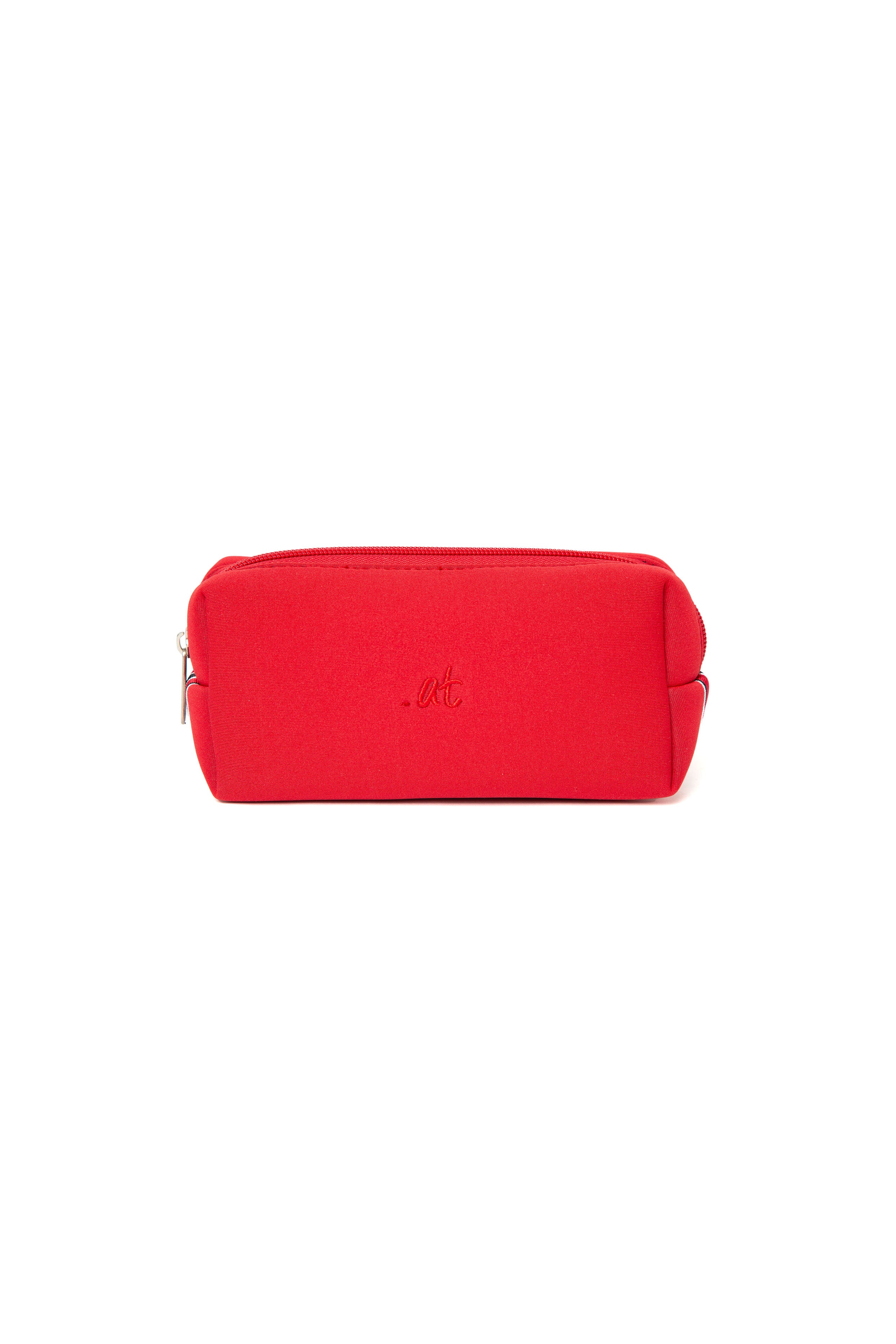 【数量限定】.at-Stripe Tape Square Pouch M - Red
