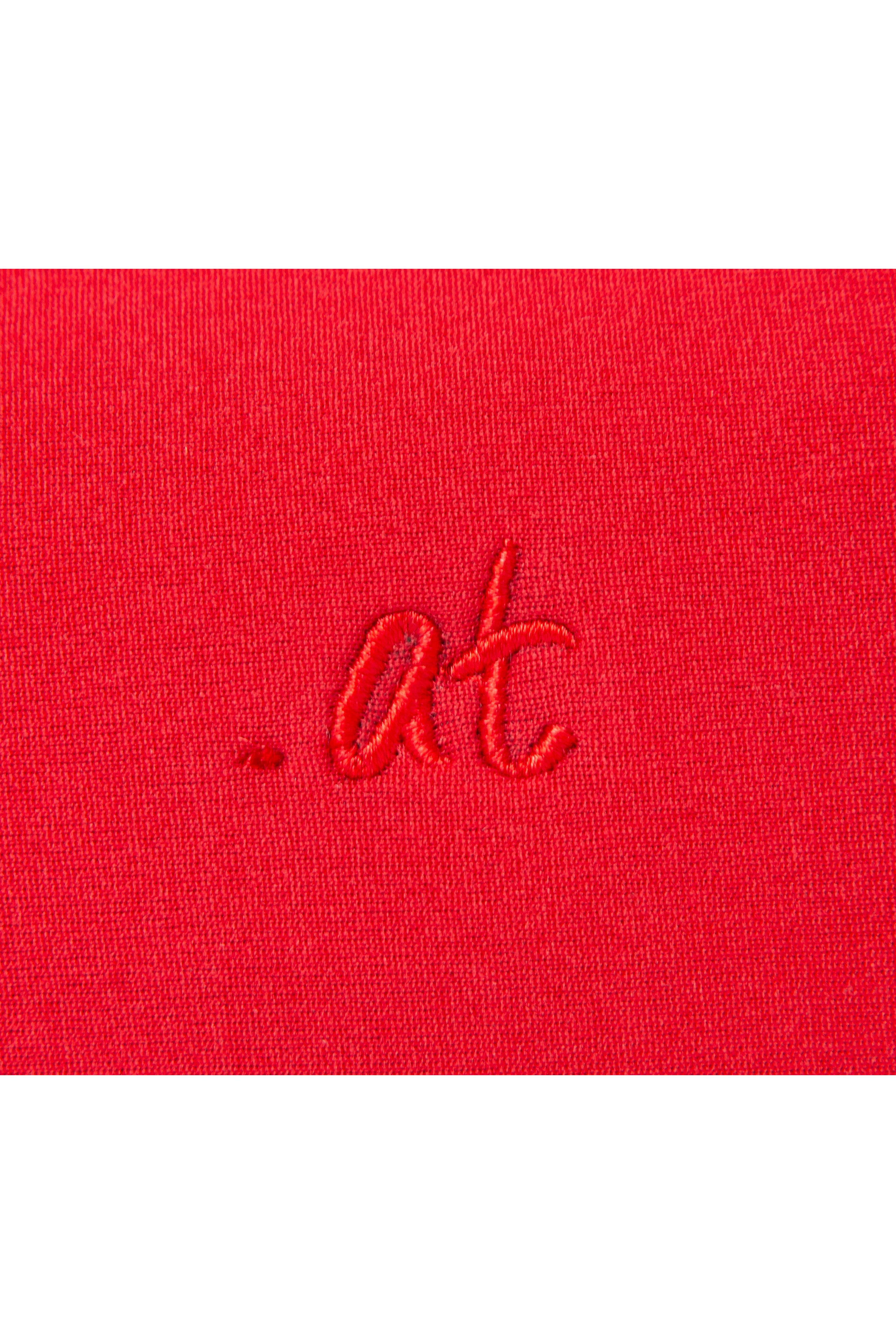 【数量限定】.at-Stripe Tape Square Pouch M - Red