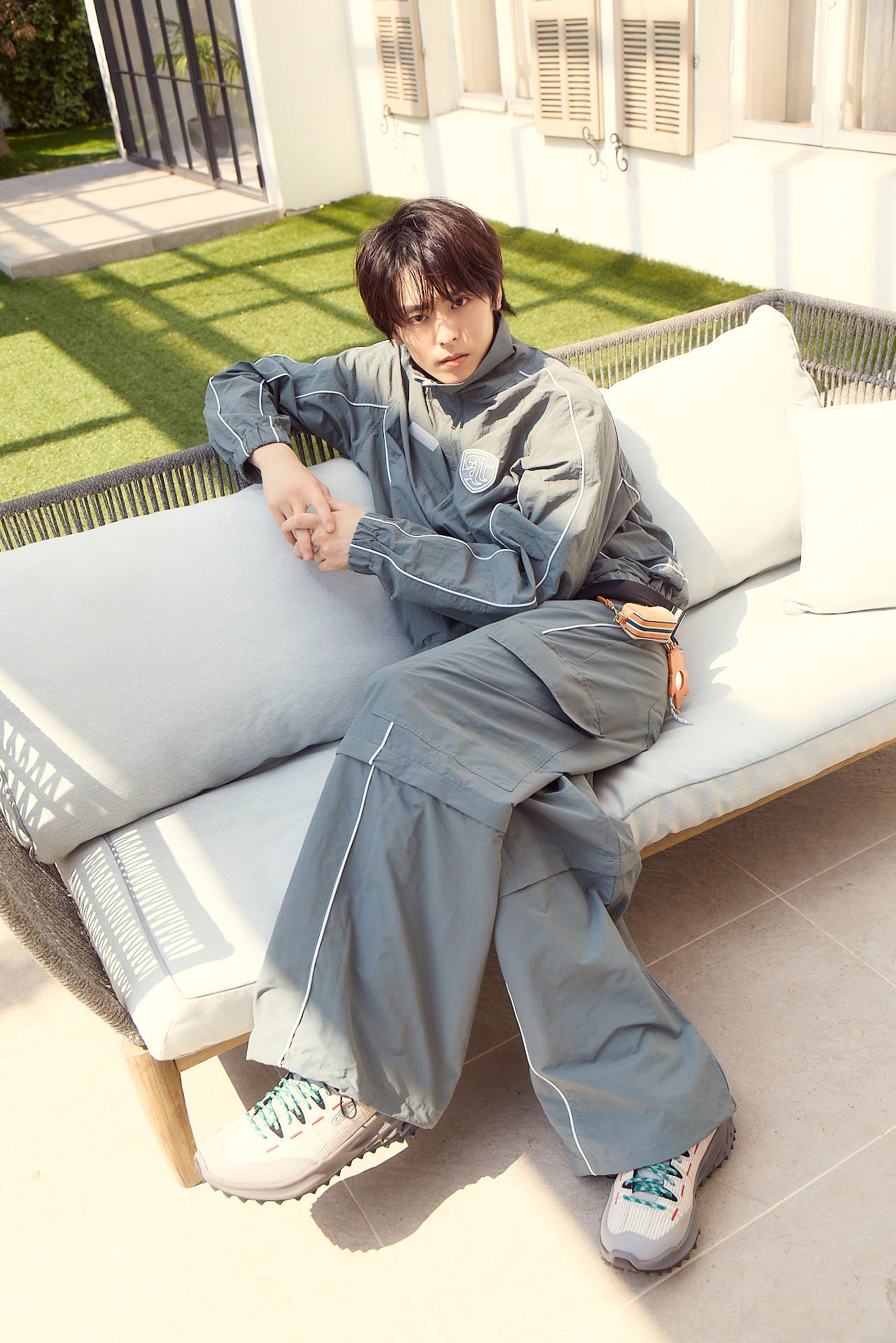 【数量限定】.at-Nylon Piping Cargo Pants - Khaki