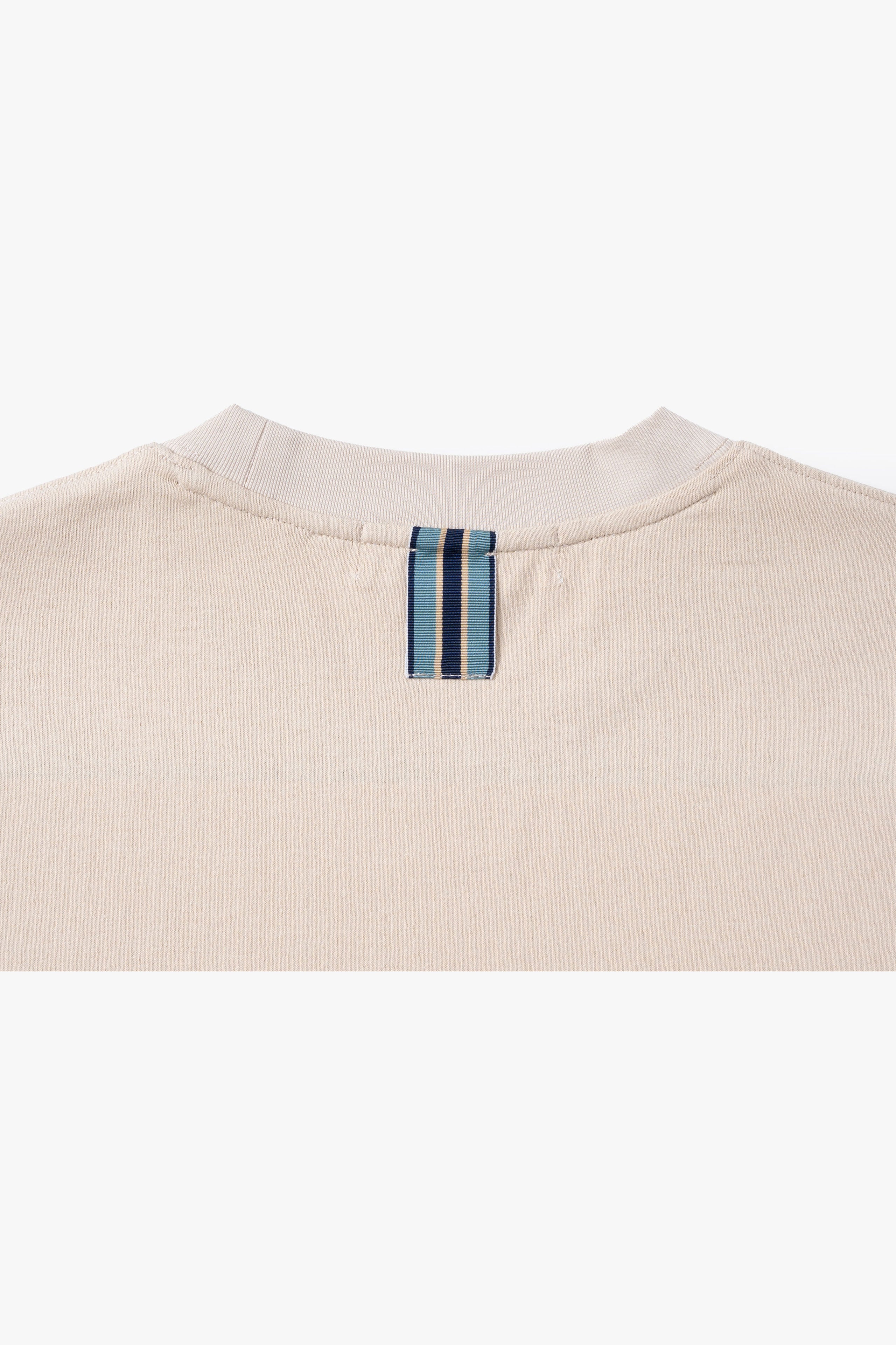【数量限定】.at-Stripe Tape Long Sleeve T-Shirt - Beige