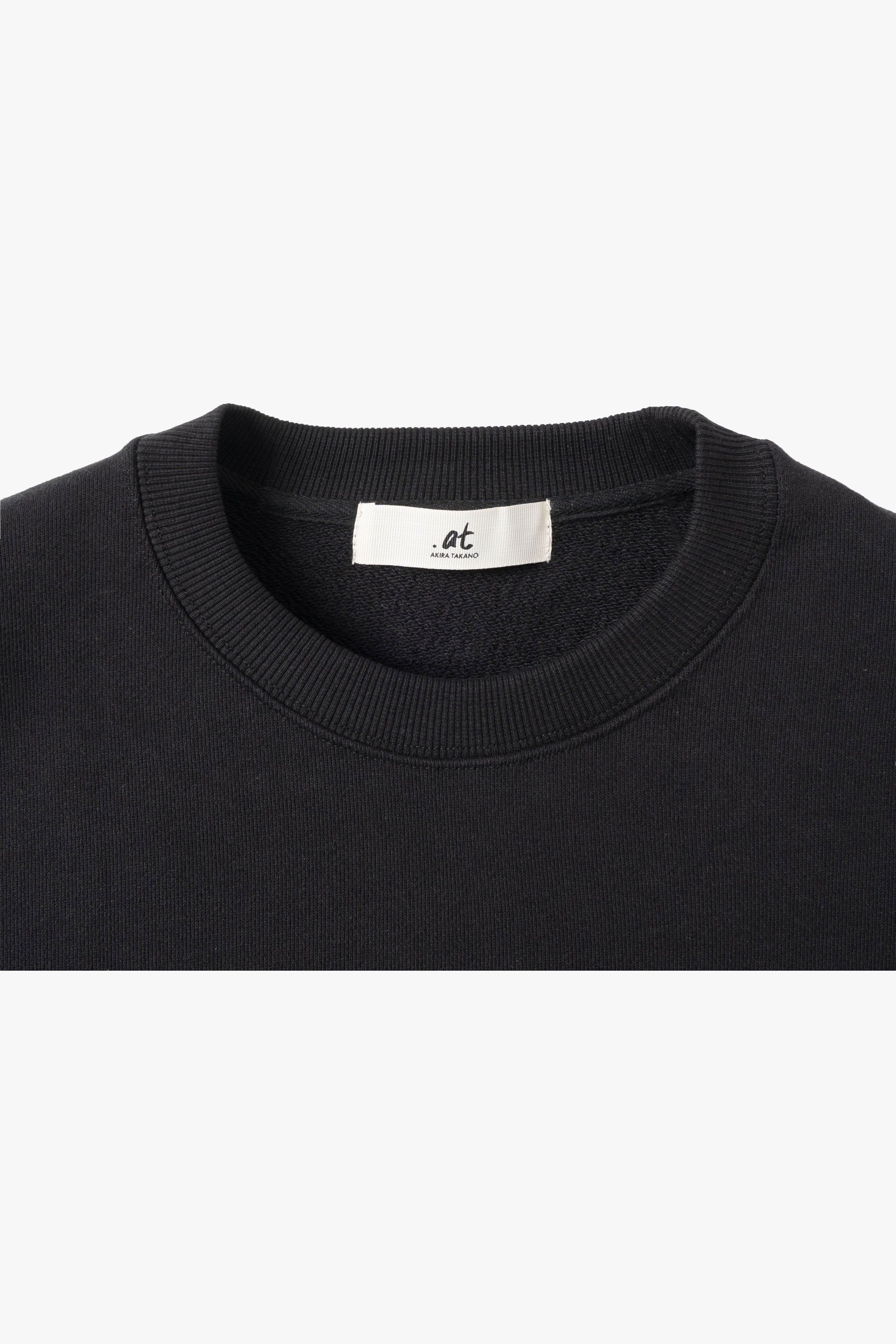 .at-Stripe Tape Oversize Long Sweatshirt - Black