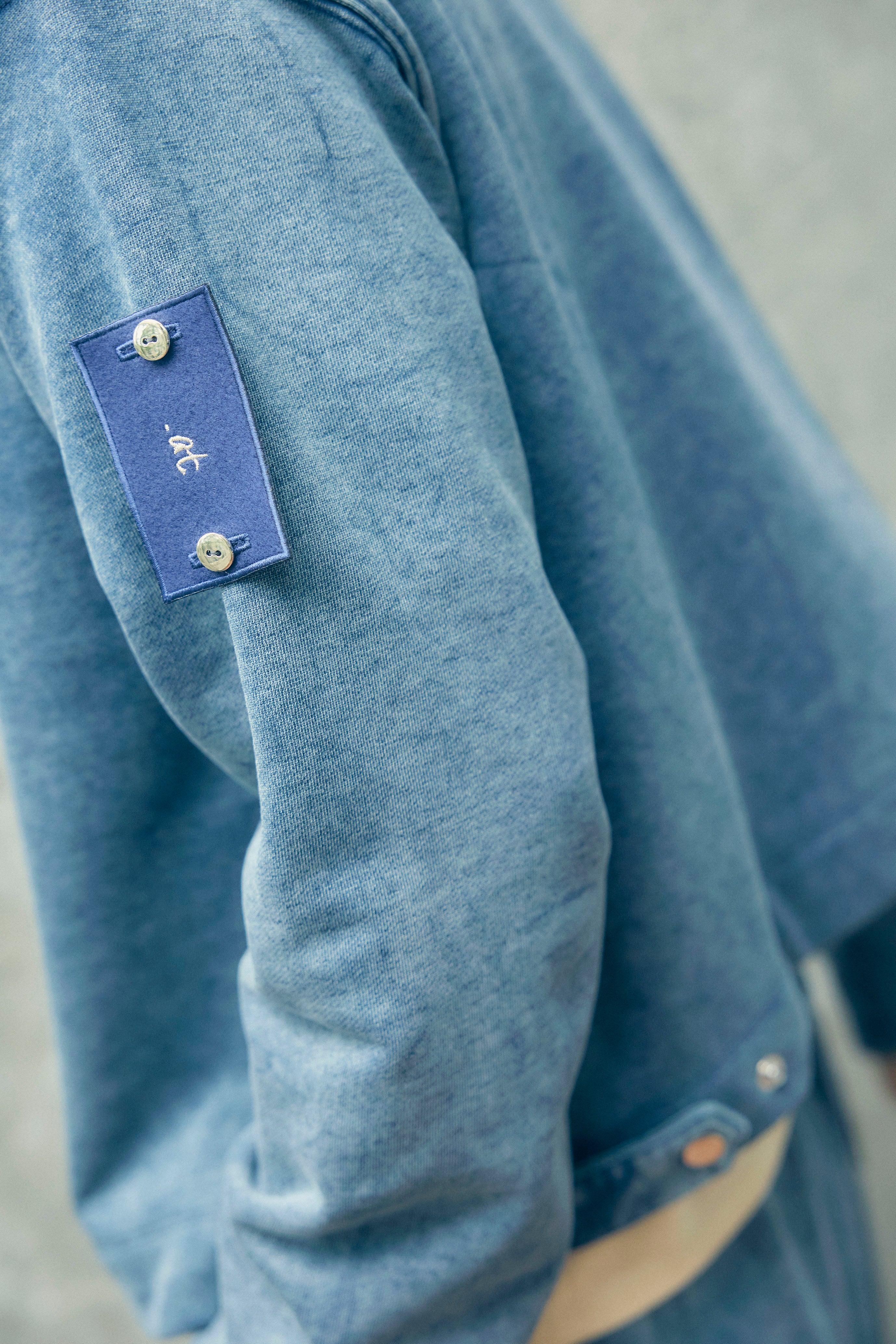 .at-Set Patch Zip-up Sweat Blouson - Indigo