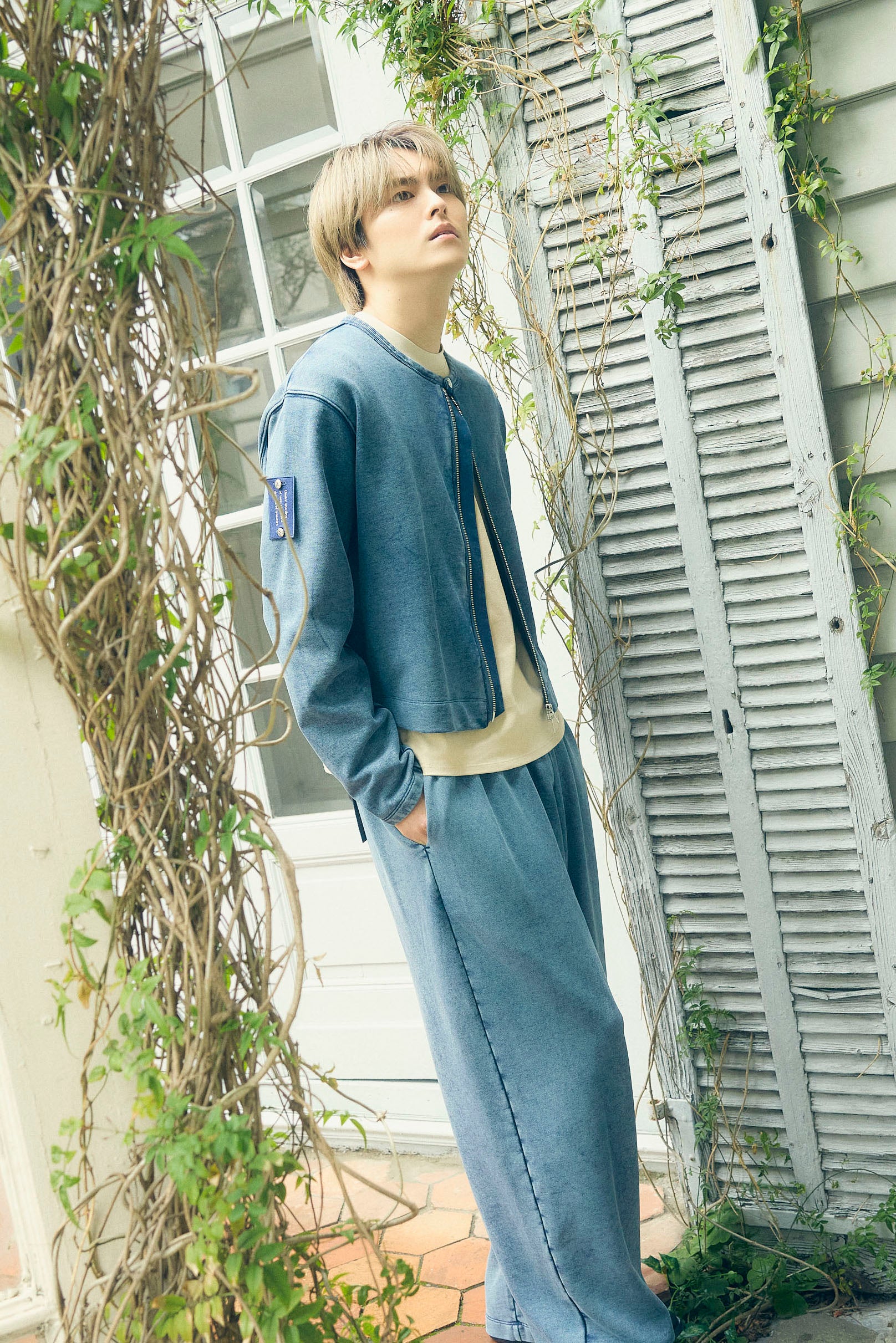.at - Set Patch Wide Sweat Pants - Indigo