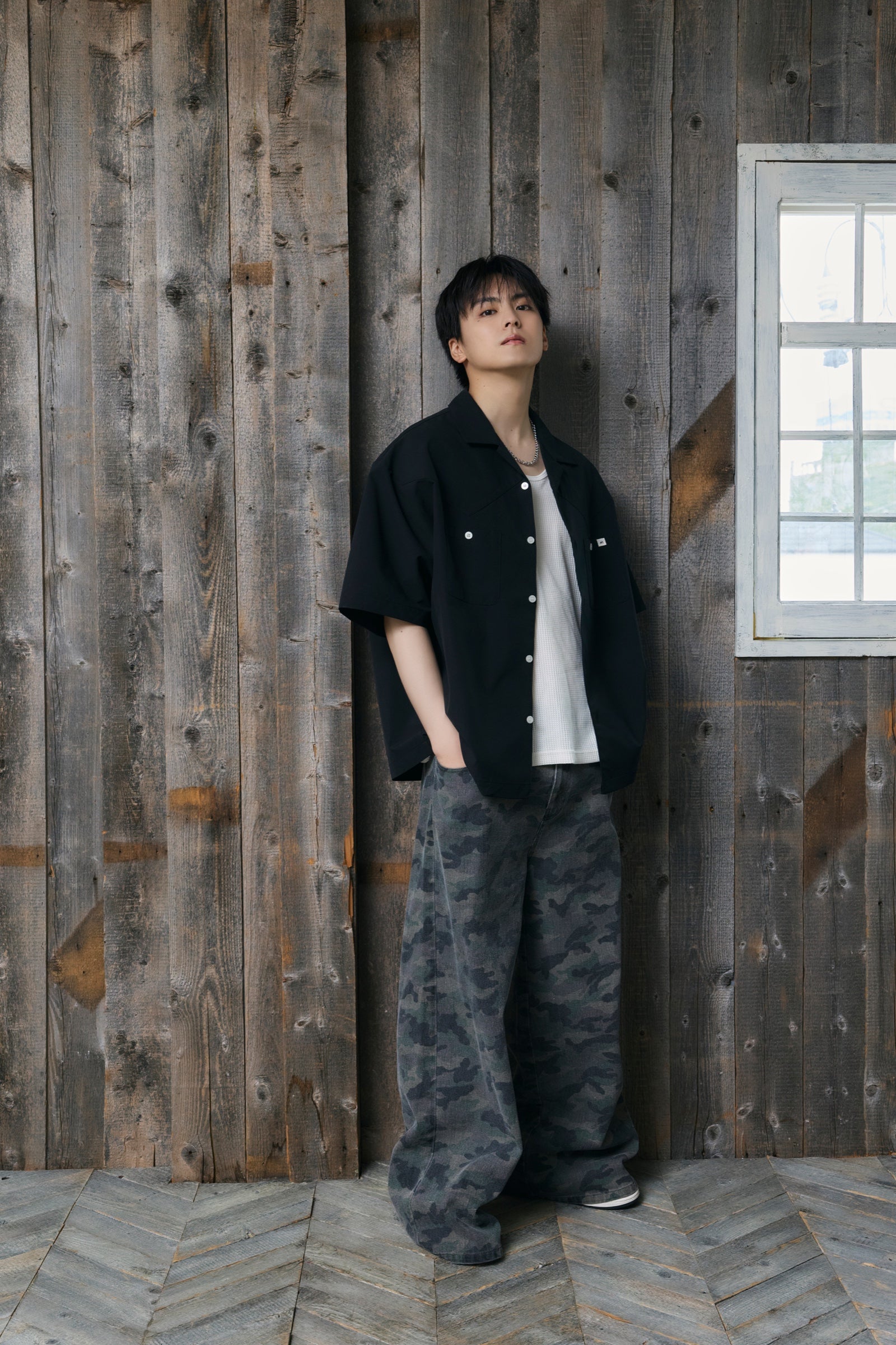 .at - Camouflage Wide Pants - Khaki Camo 01