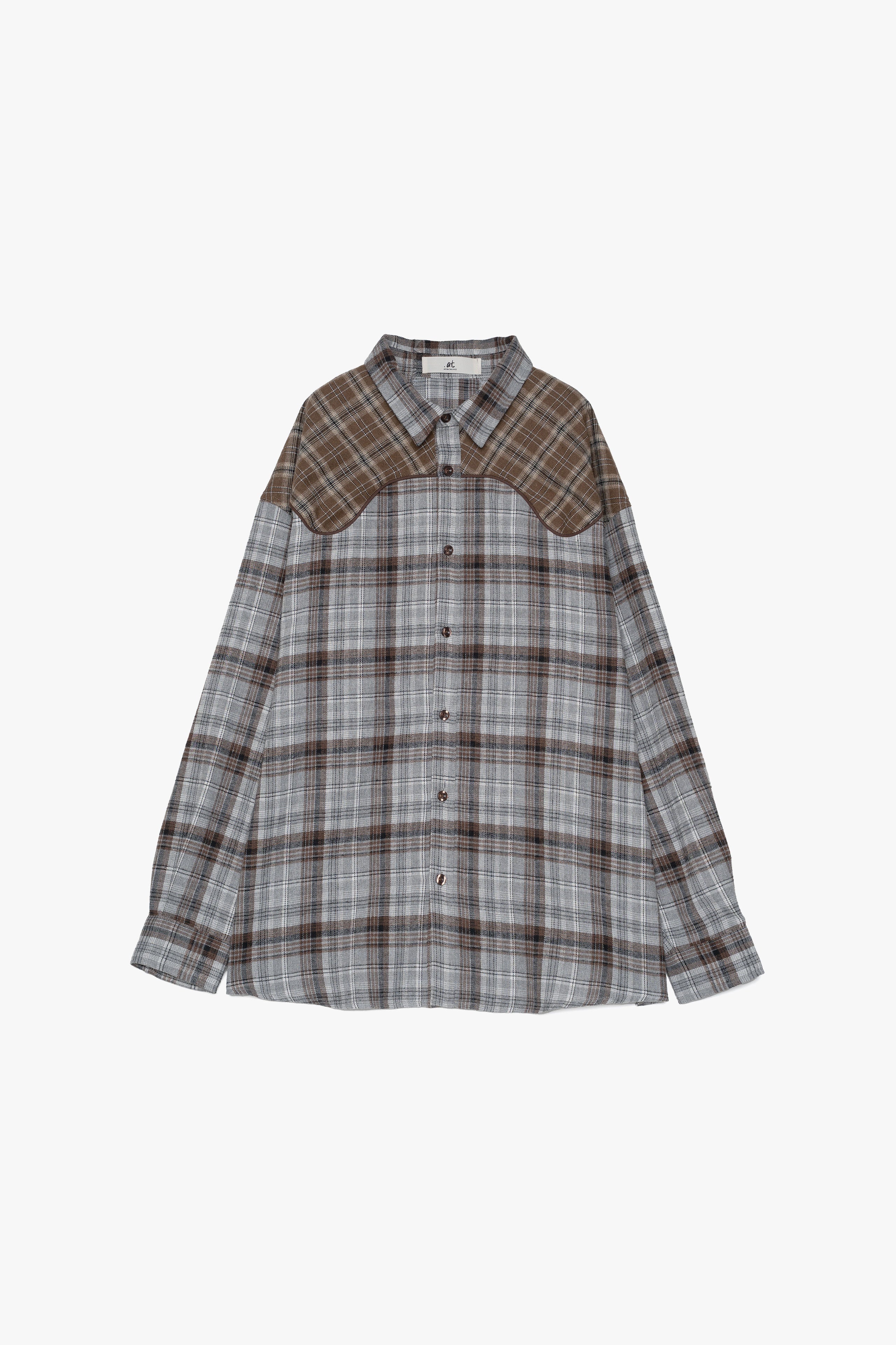 【数量限定】.at-checked lannel shirt - Gray Check