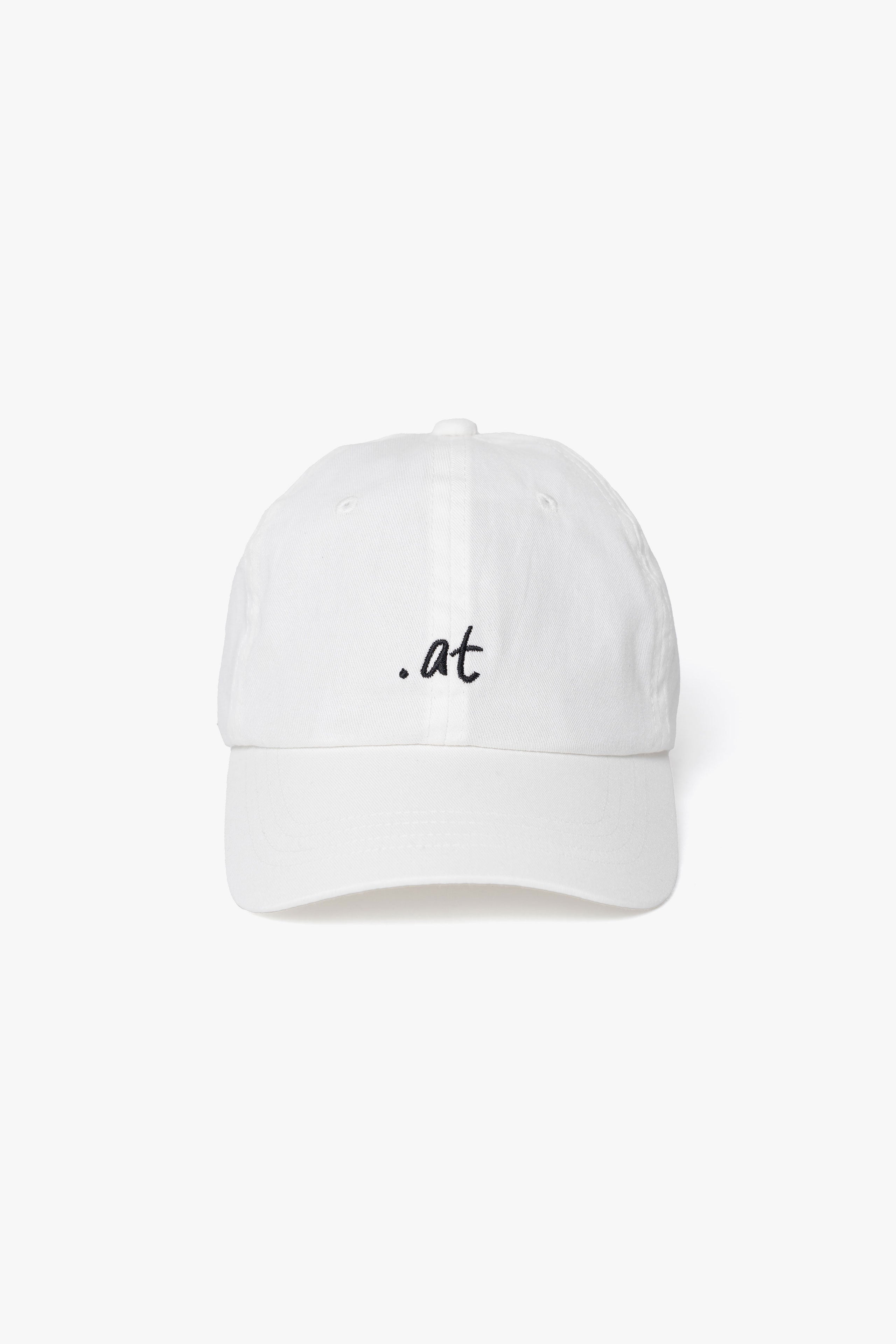 .at-Stripe Tape Logo Cap - White