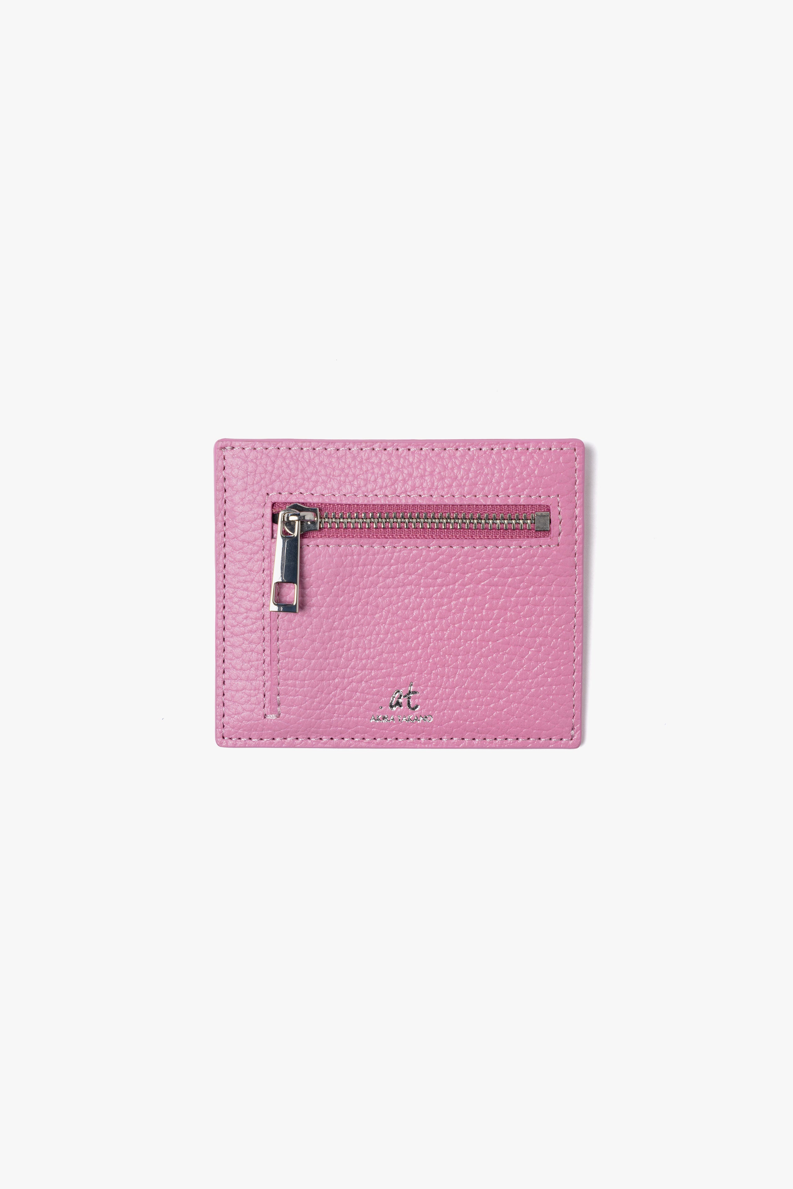 【数量限定】.at-Stripe card case - Includes a coin case - Burgundy