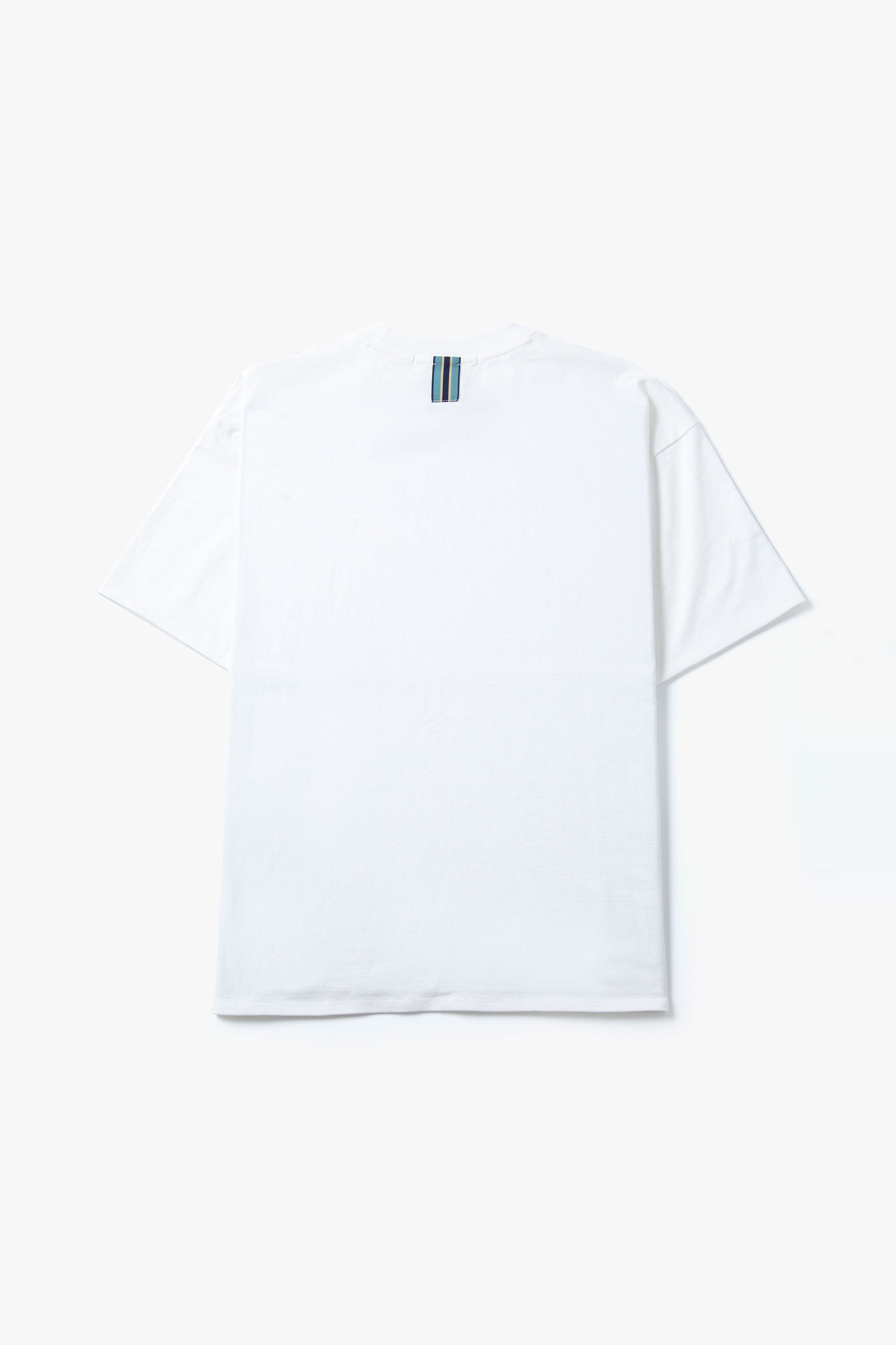 .at-Stripe Tape T-Shirt - White