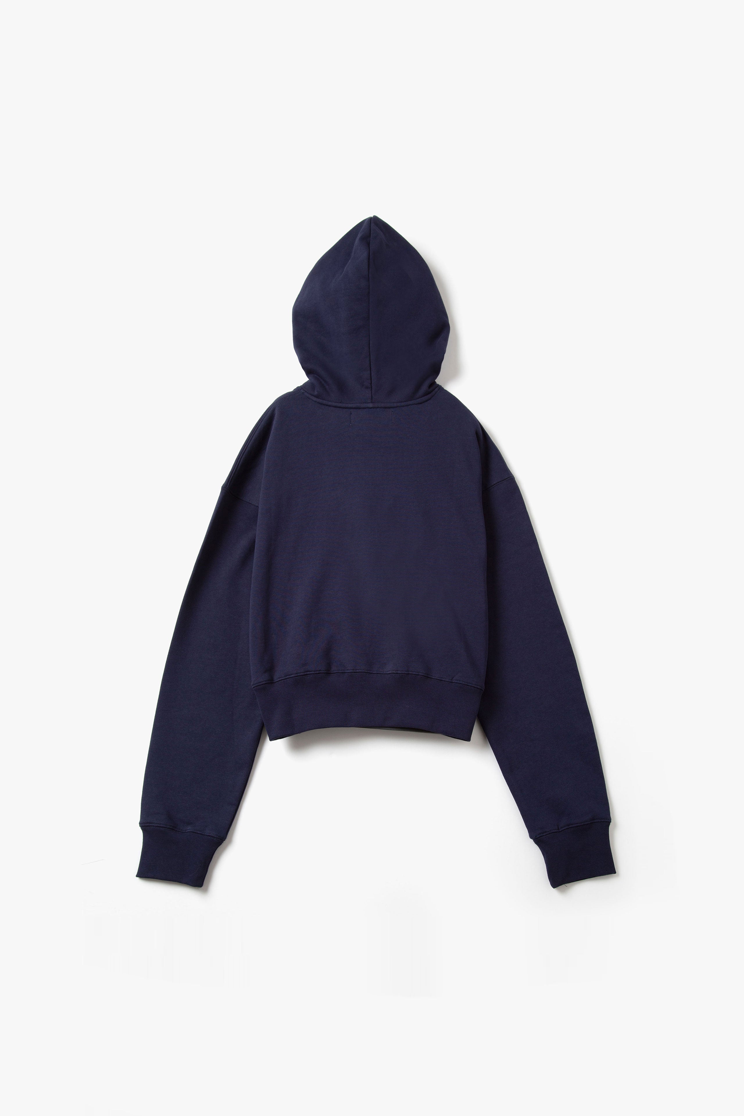 .at-Stripe Tape Logo Cropped Hoodie