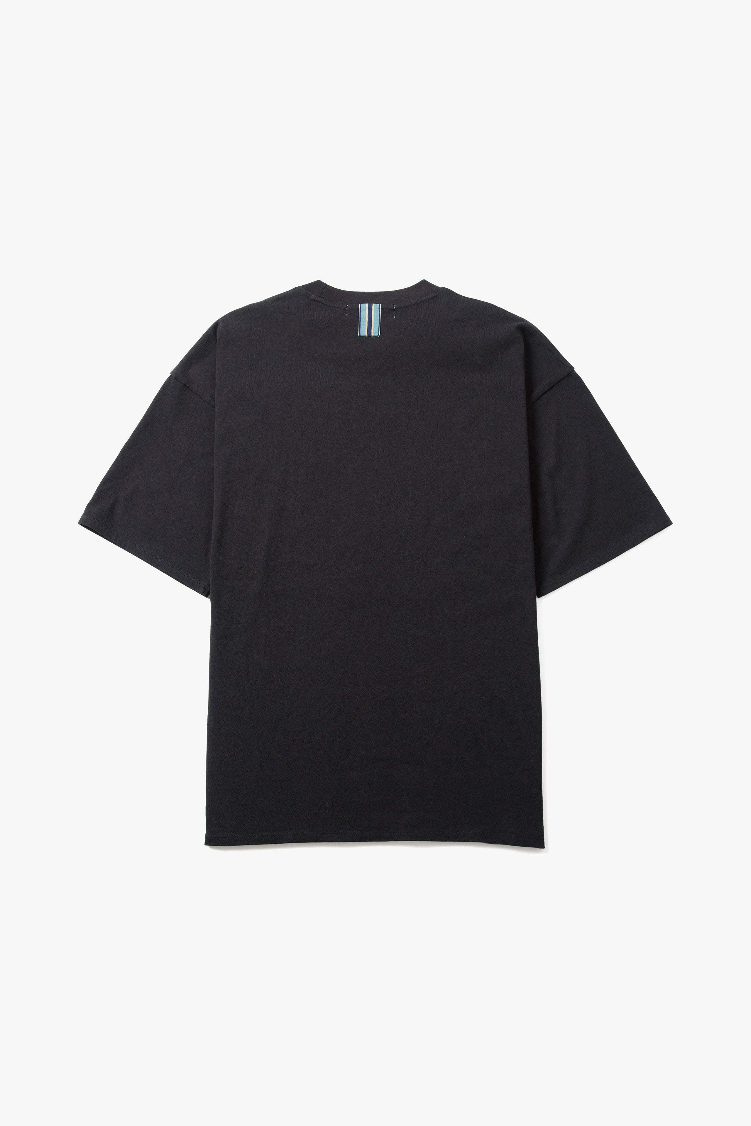 .at-Stripe Tape T-Shirt - Black