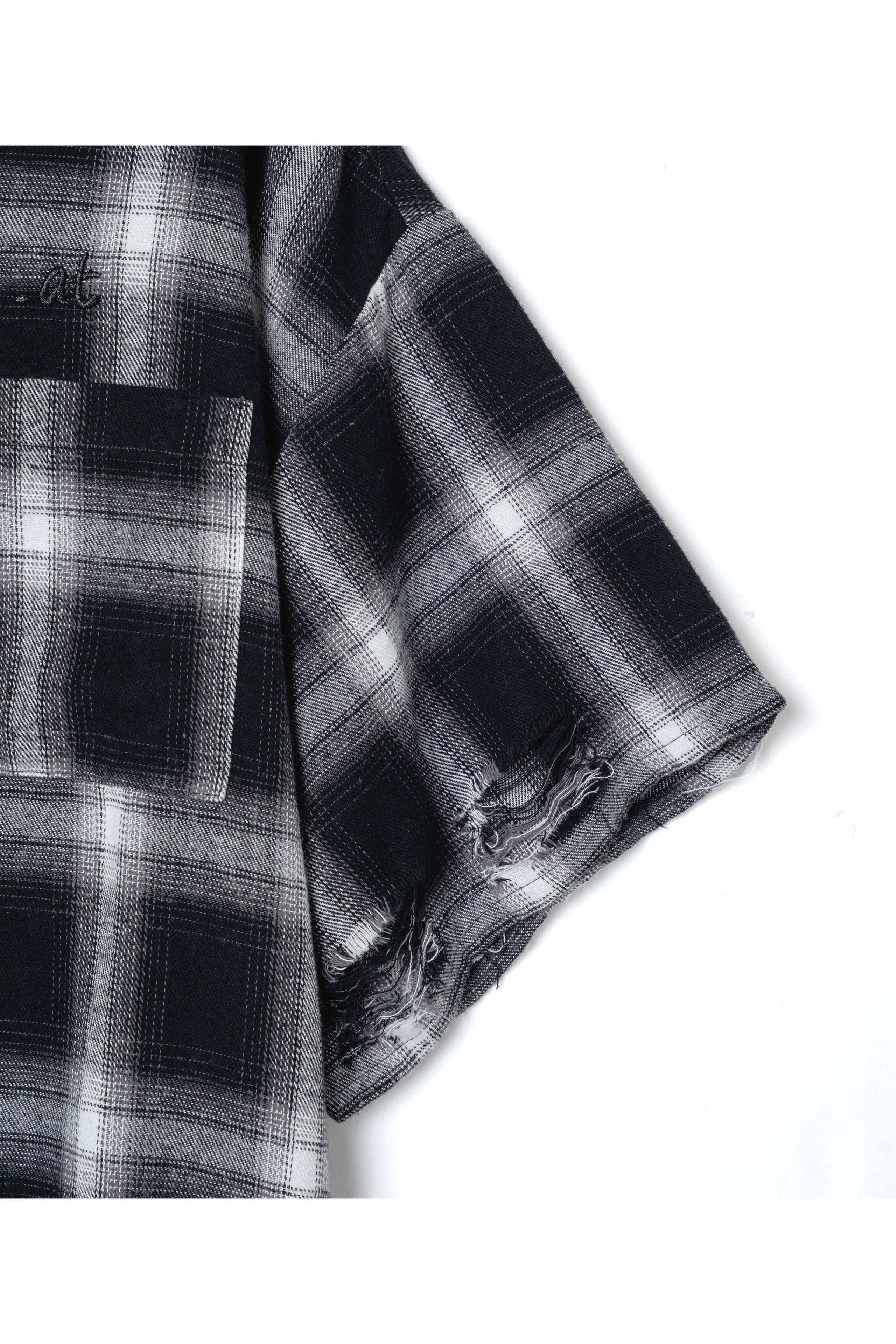 .at - Check Vintage Shirt - White×black Check