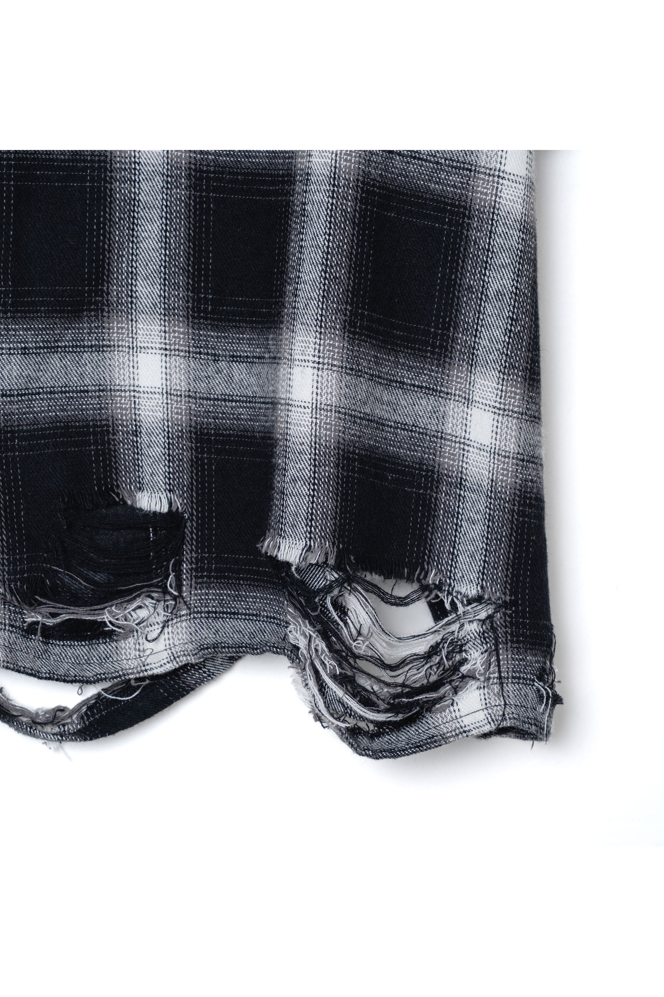 .at - Check Vintage Shirt - White×black Check