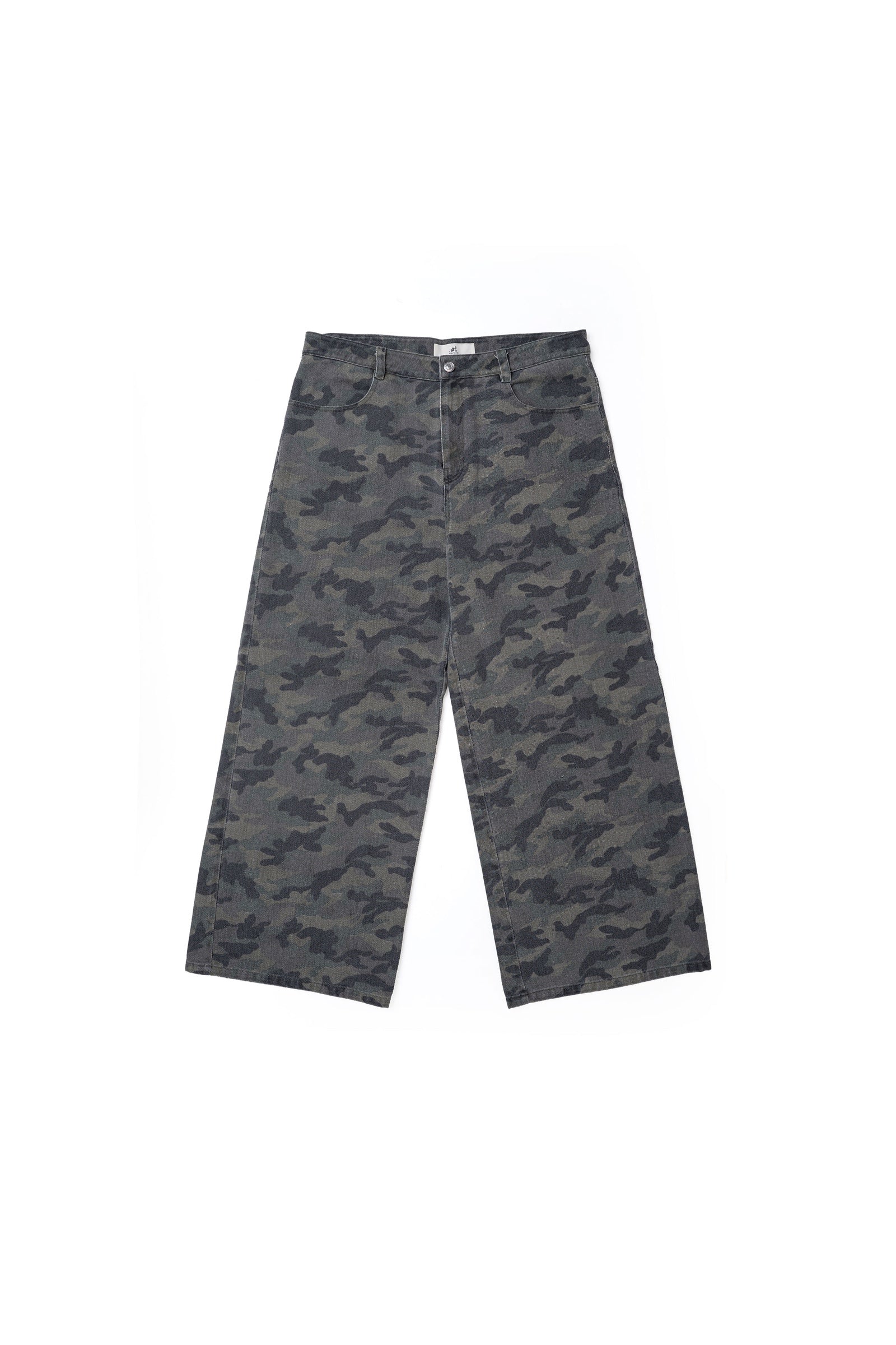 .at - Camouflage Wide Pants - Khaki Camo 01