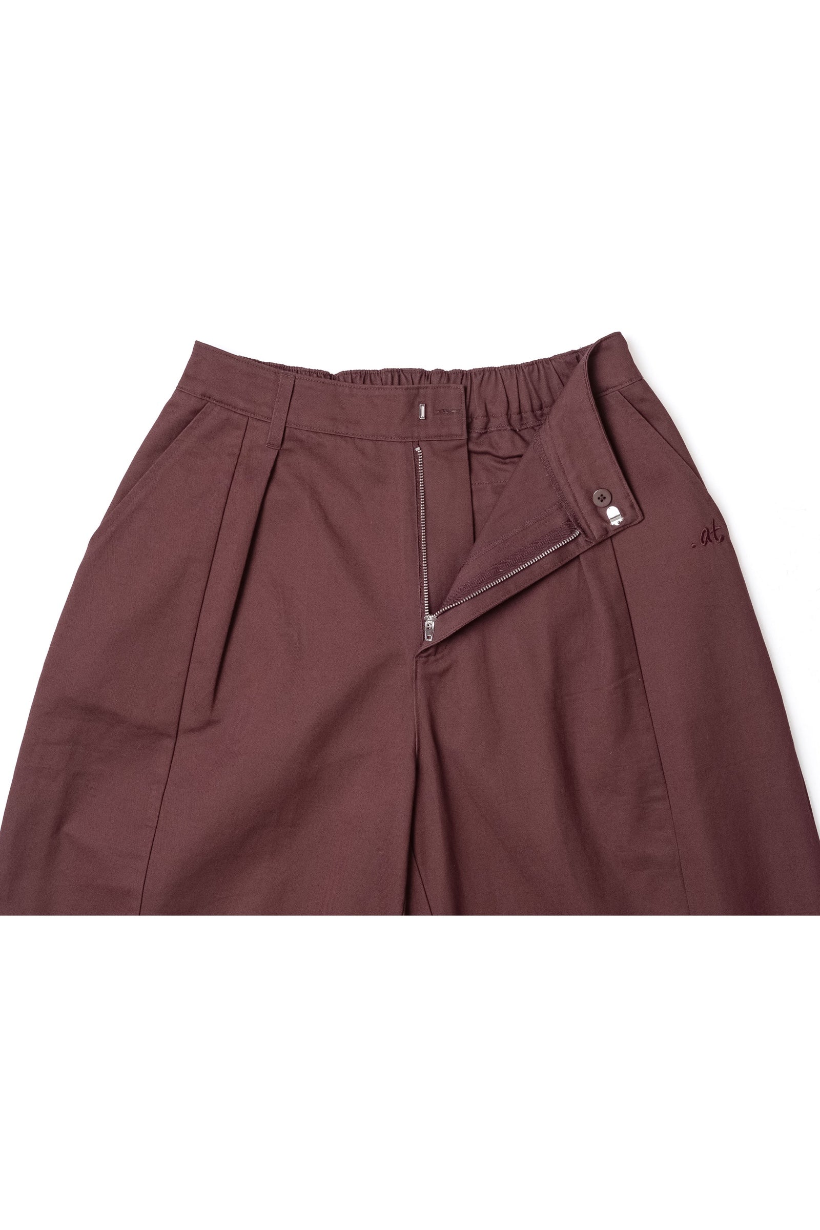 .at - Lace Switching Buggy Pants - Bordeaux 06